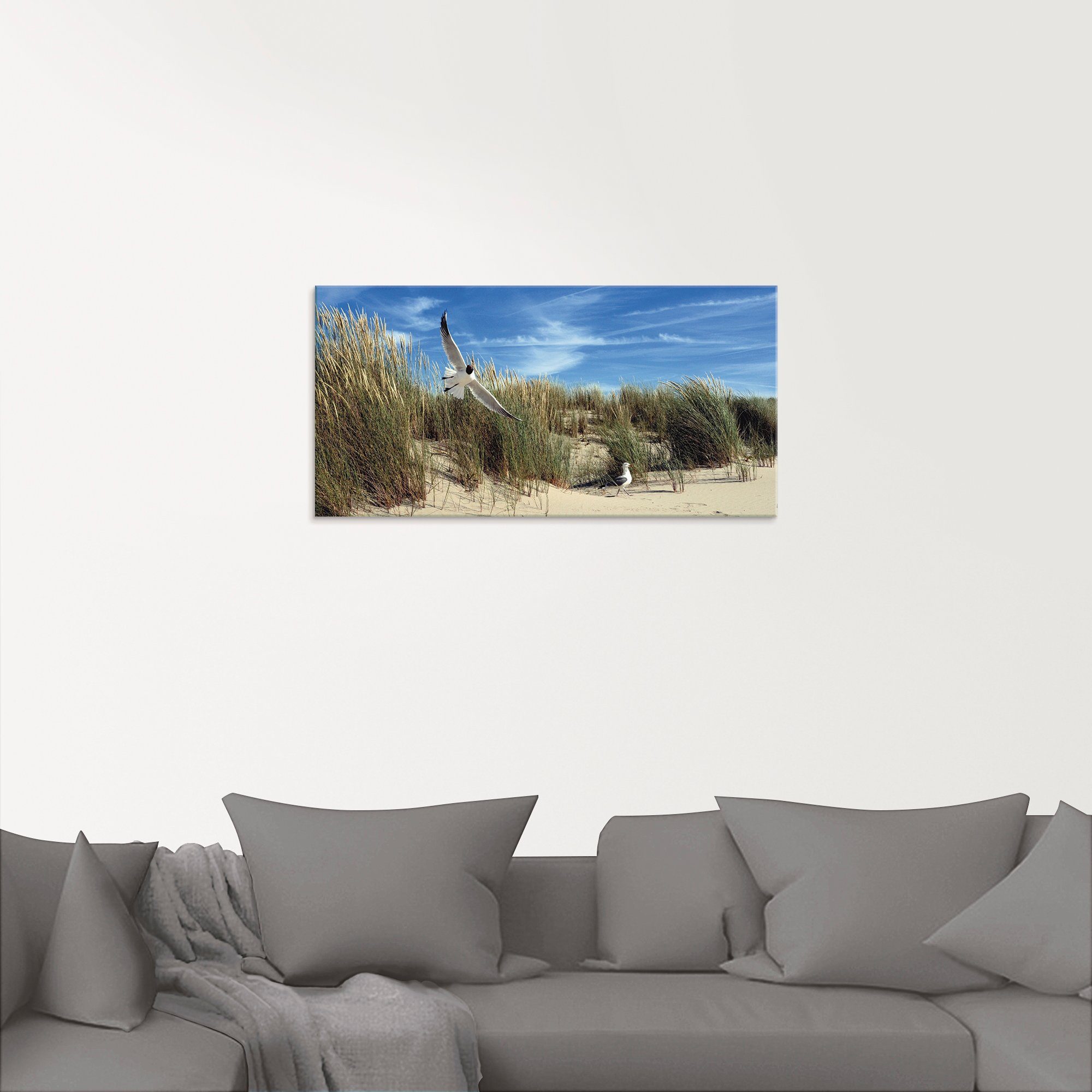 Artland Print op glas Meeuw en stern in duinlandschap