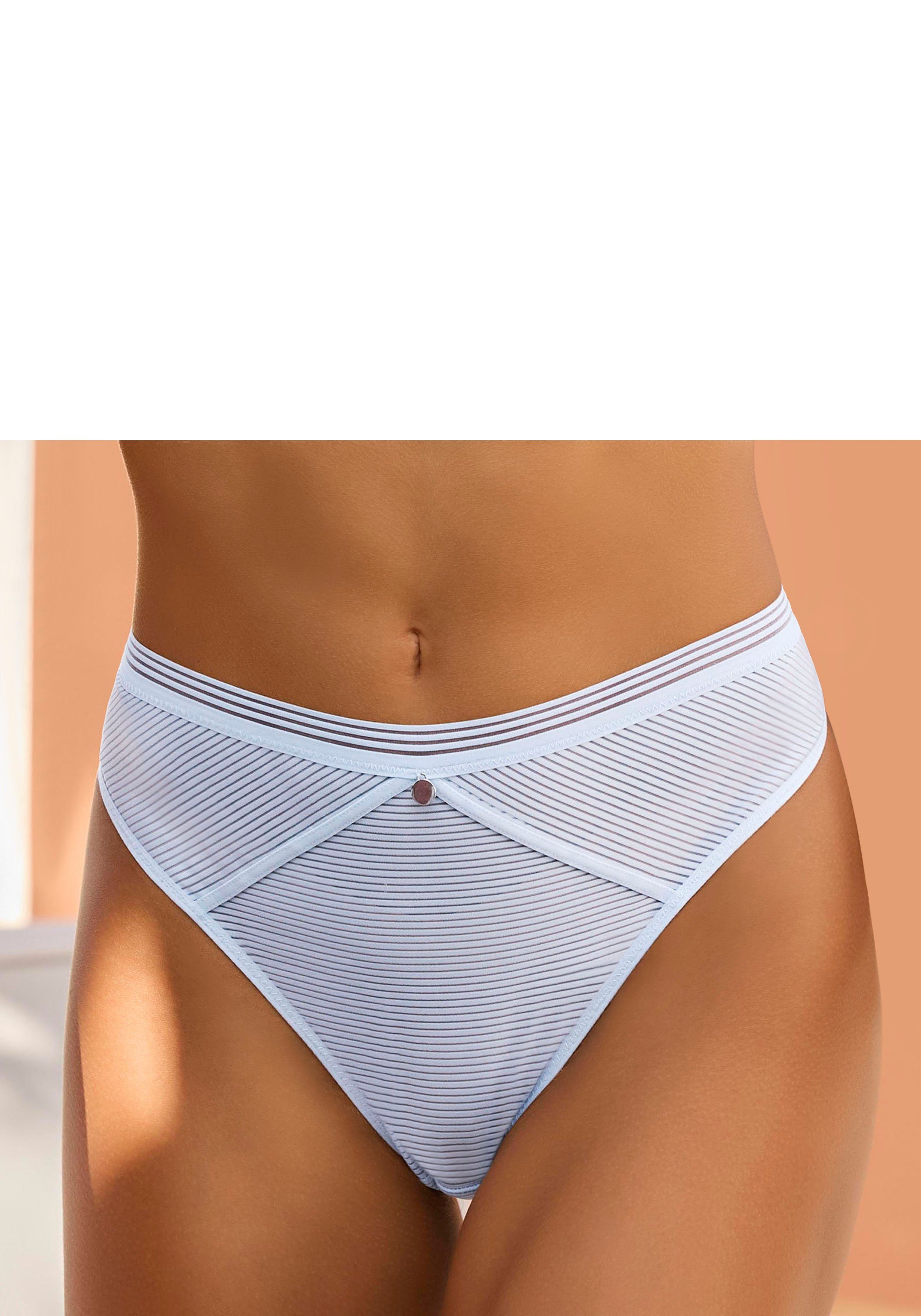 s.Oliver RED LABEL Beachwear String Zoè met smalle band in streep-look