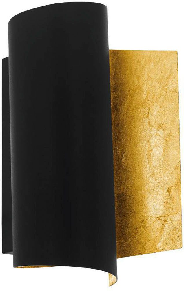 EGLO Wandlamp FALICETTO wandlamp, zwart-goud, metaal, excl. lichtbron E27 Hallamp, Woonkamerlamp, Industrieel, ingedraaid, 16x25x11,5cm (1 stuk)