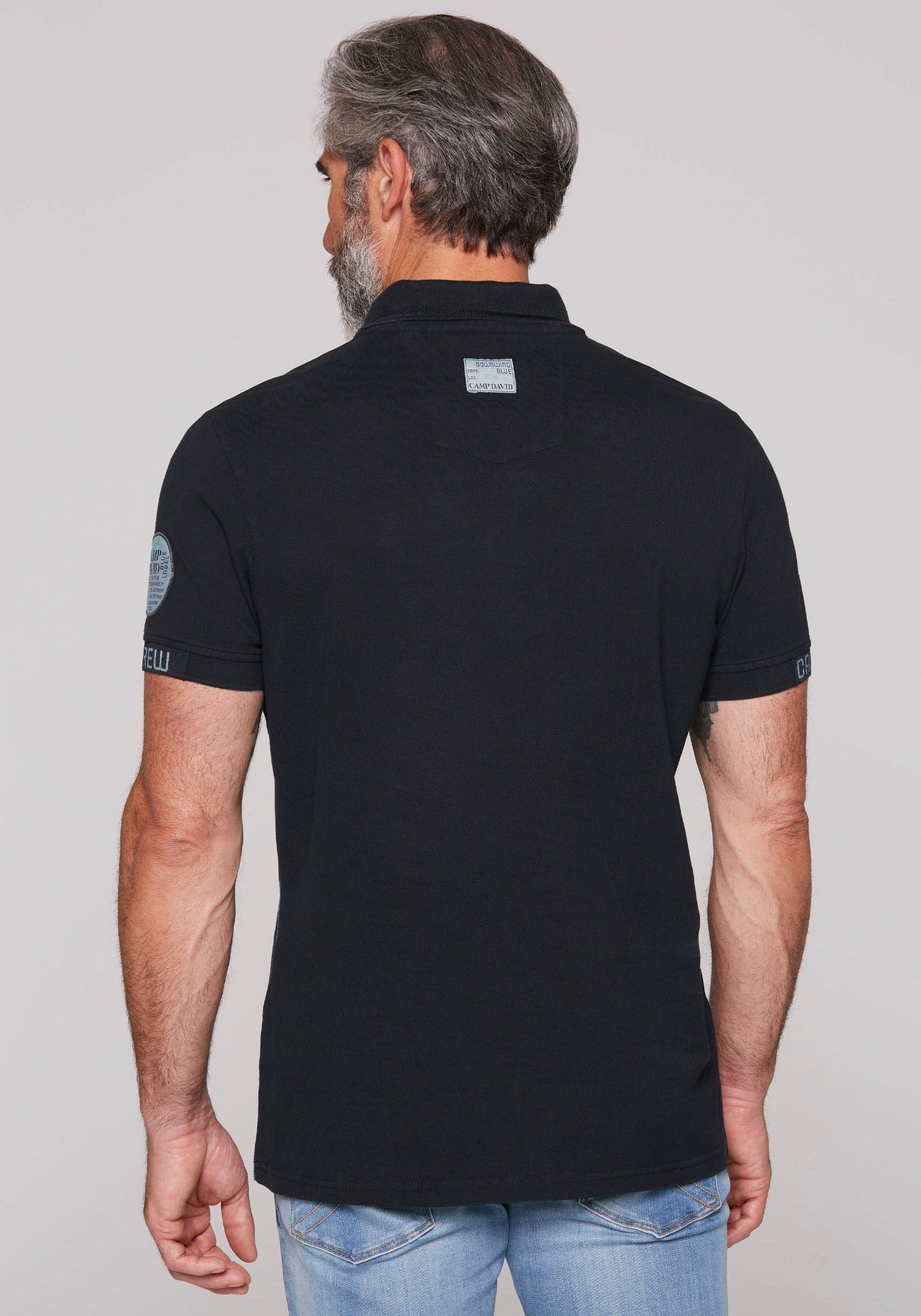 CAMP DAVID Poloshirt met logo-applicaties