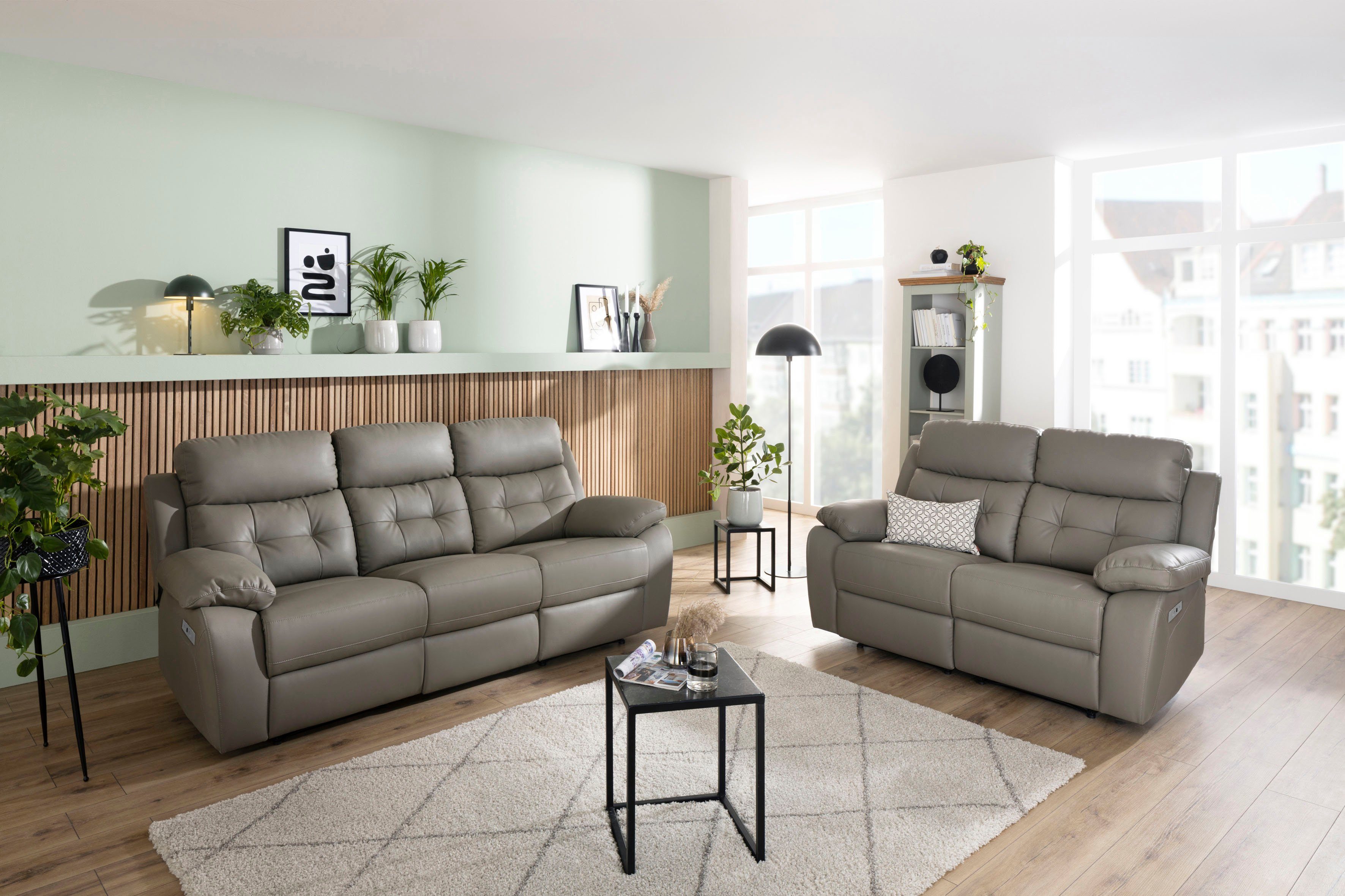 Home affaire 3-zitsbank Lannilis met handmatige en elektrische relaxfunctie