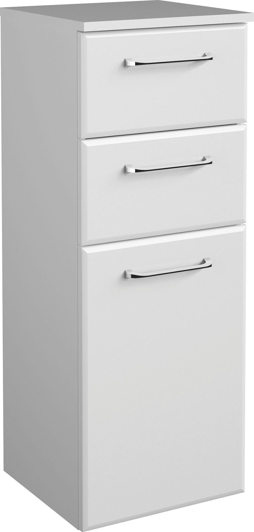 Saphir Onderkast Quickset badkamerkast met 1 deur en 2 lades, 35 cm breed Badkamer-onderkast inclusief deurdemper, grepen in glanzend chroom