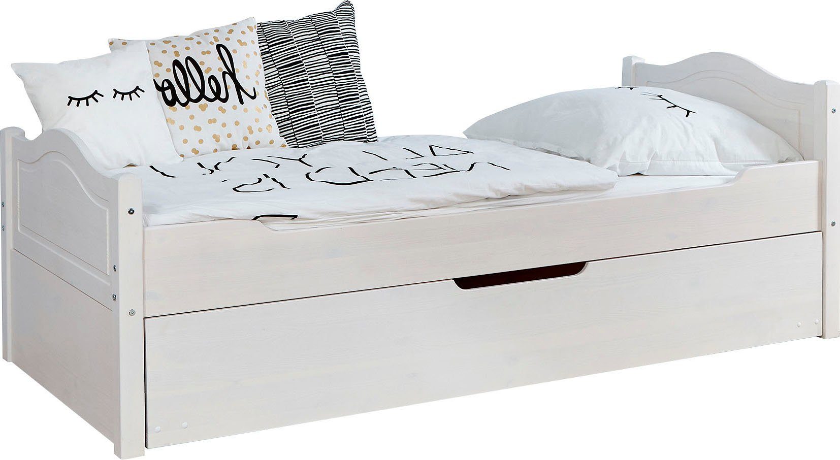 Ticaa Kinderbed Leni Eenpersoonsbed, incl. extra bed en lattenbodem