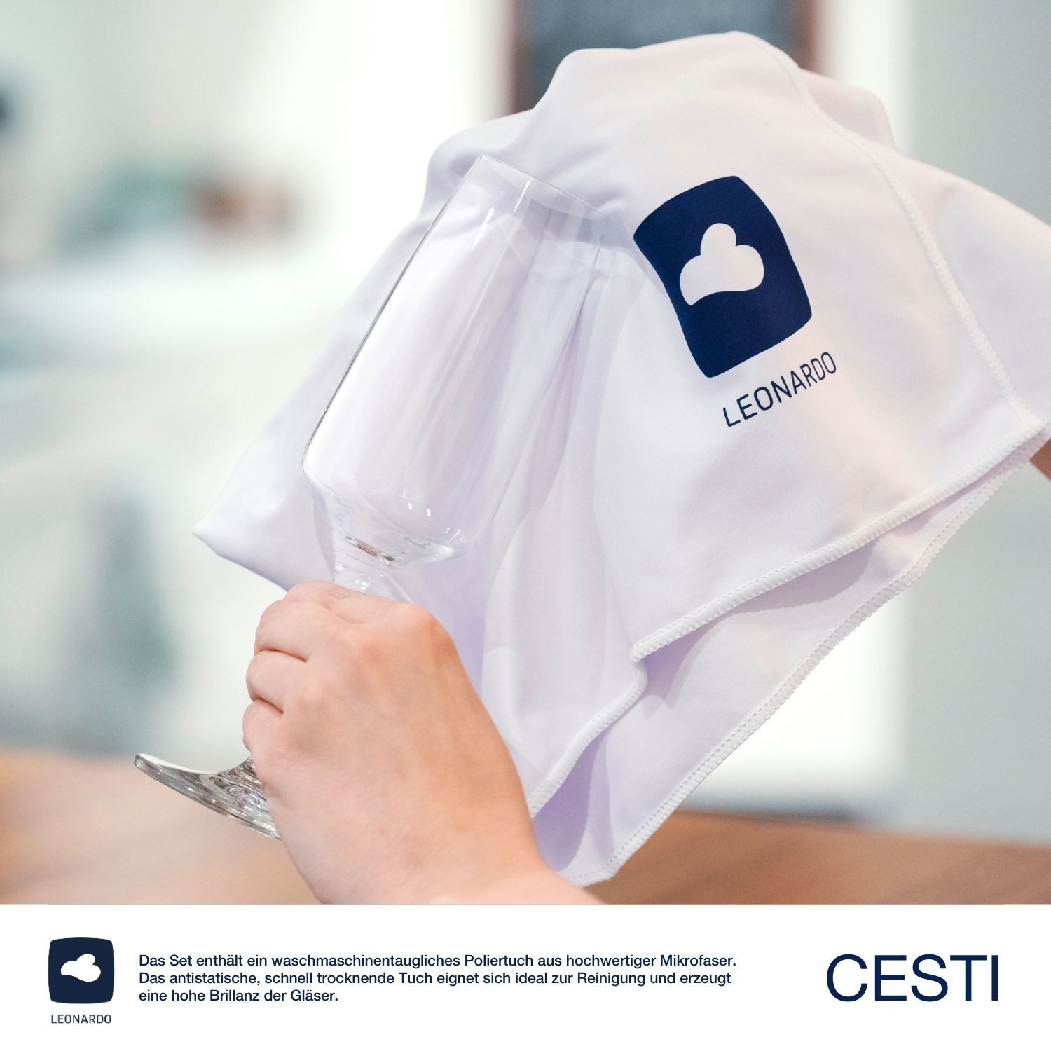 LEONARDO Champagneglas Champagneglazen CESTI + poetsdoek (set, 7-delig)