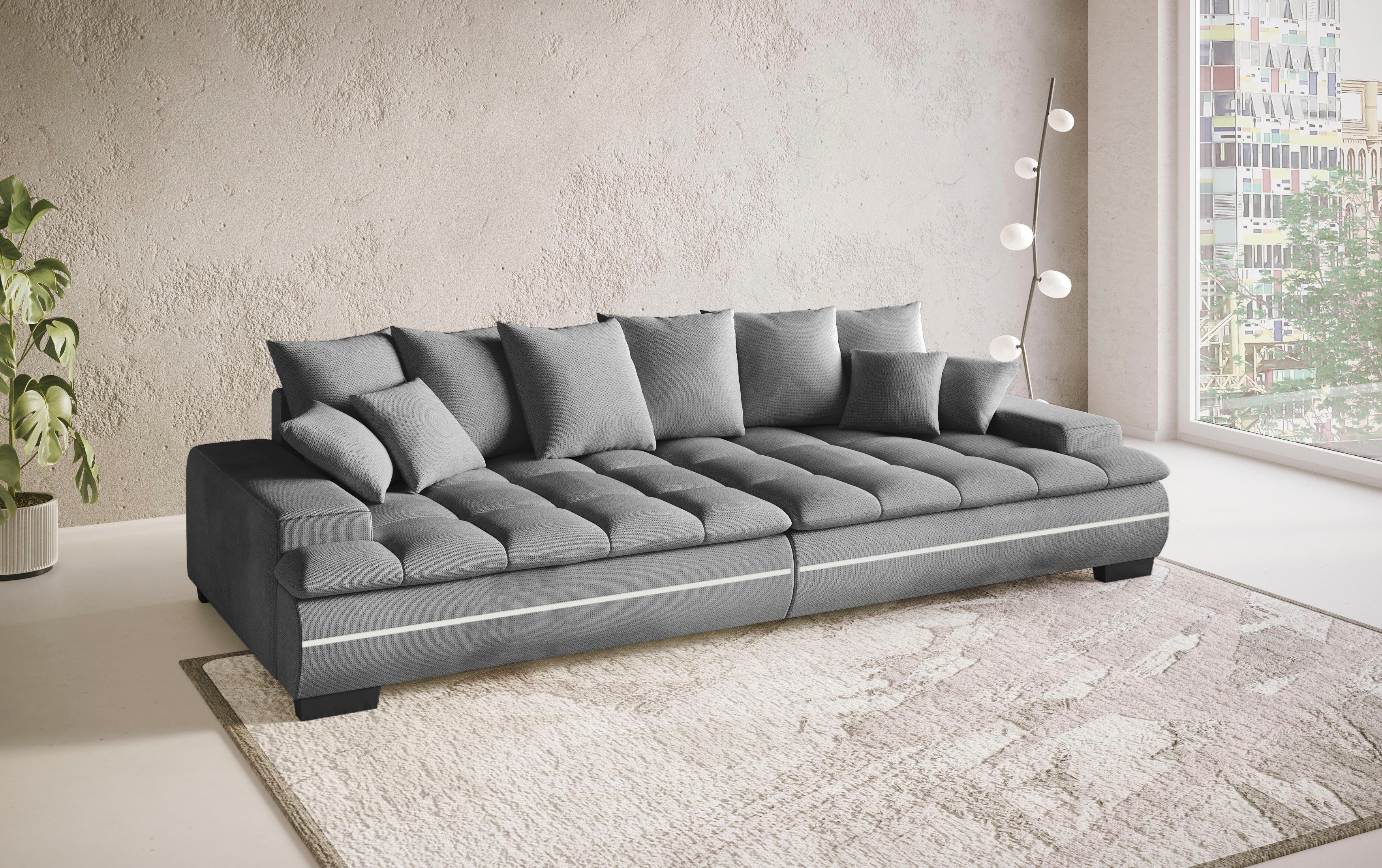 Mr. Couch Megabank Haiti II RGB-LED verlichting, koudschuim bekleding, tot 140 kg belastbaar
