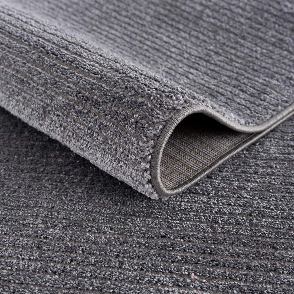Carpet City Vloerkleed Frisé-tapijt FANCY900 Korte pool, uni, 3D-look, strepen-look