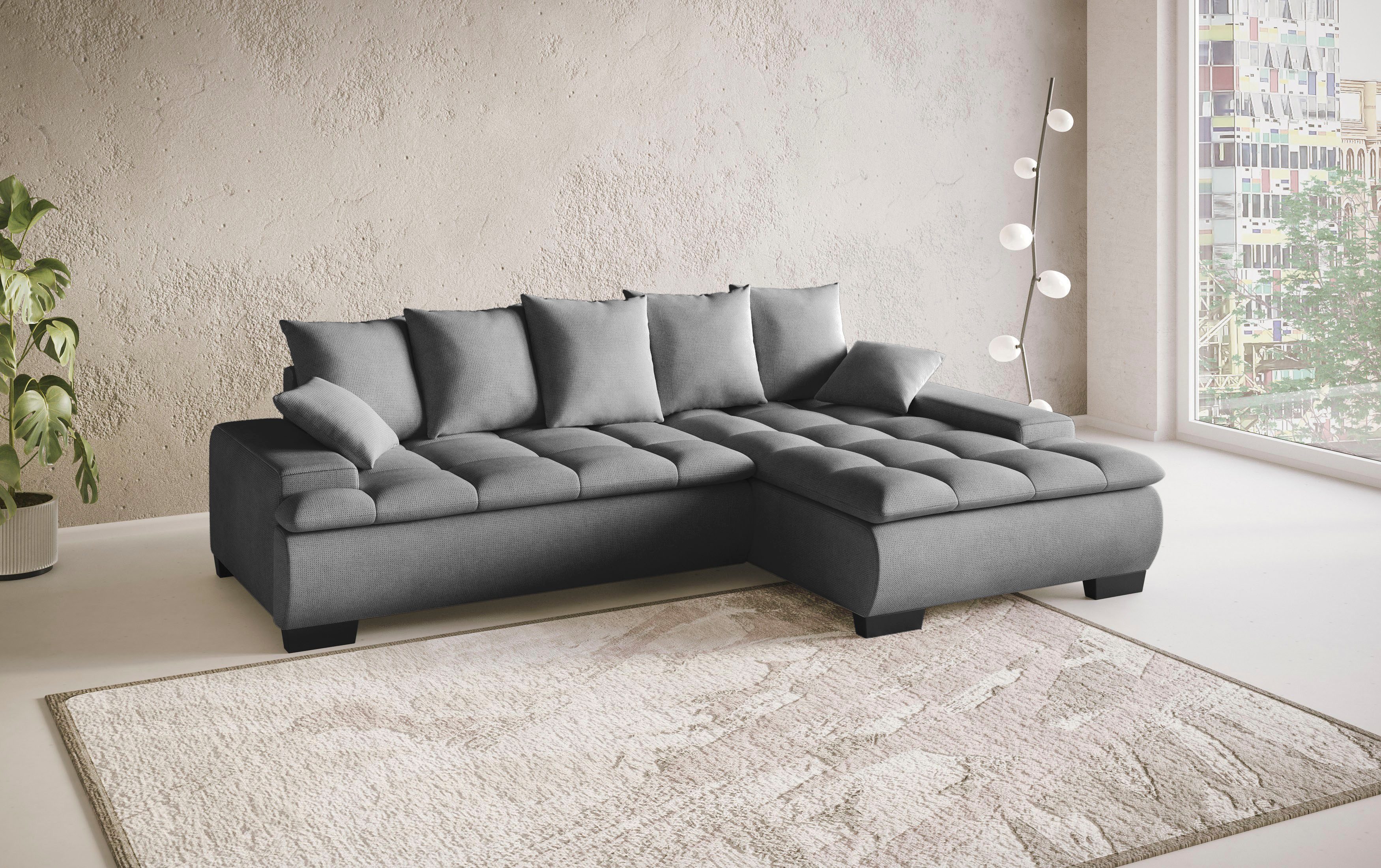 Mr. Couch Hoekbank Haiti II, L-vorm met koudschuim bekleding, optioneel met bed en bedlade