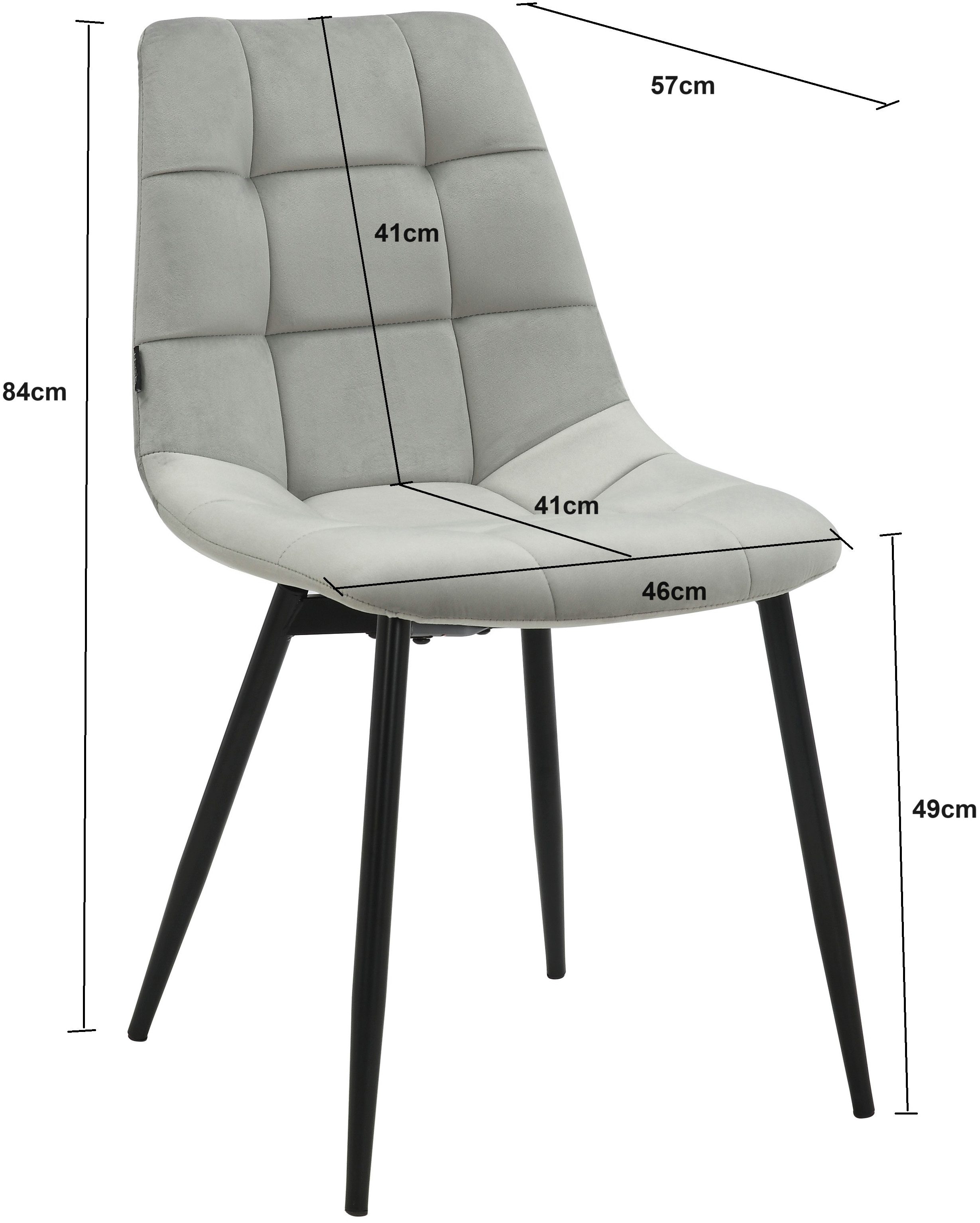 INOSIGN Eetkamerstoel Arhus, TOPSELLER! Keukenstoel met zachte fluwelen bekleding, onderhoudsvriendelijk materiaal (set)