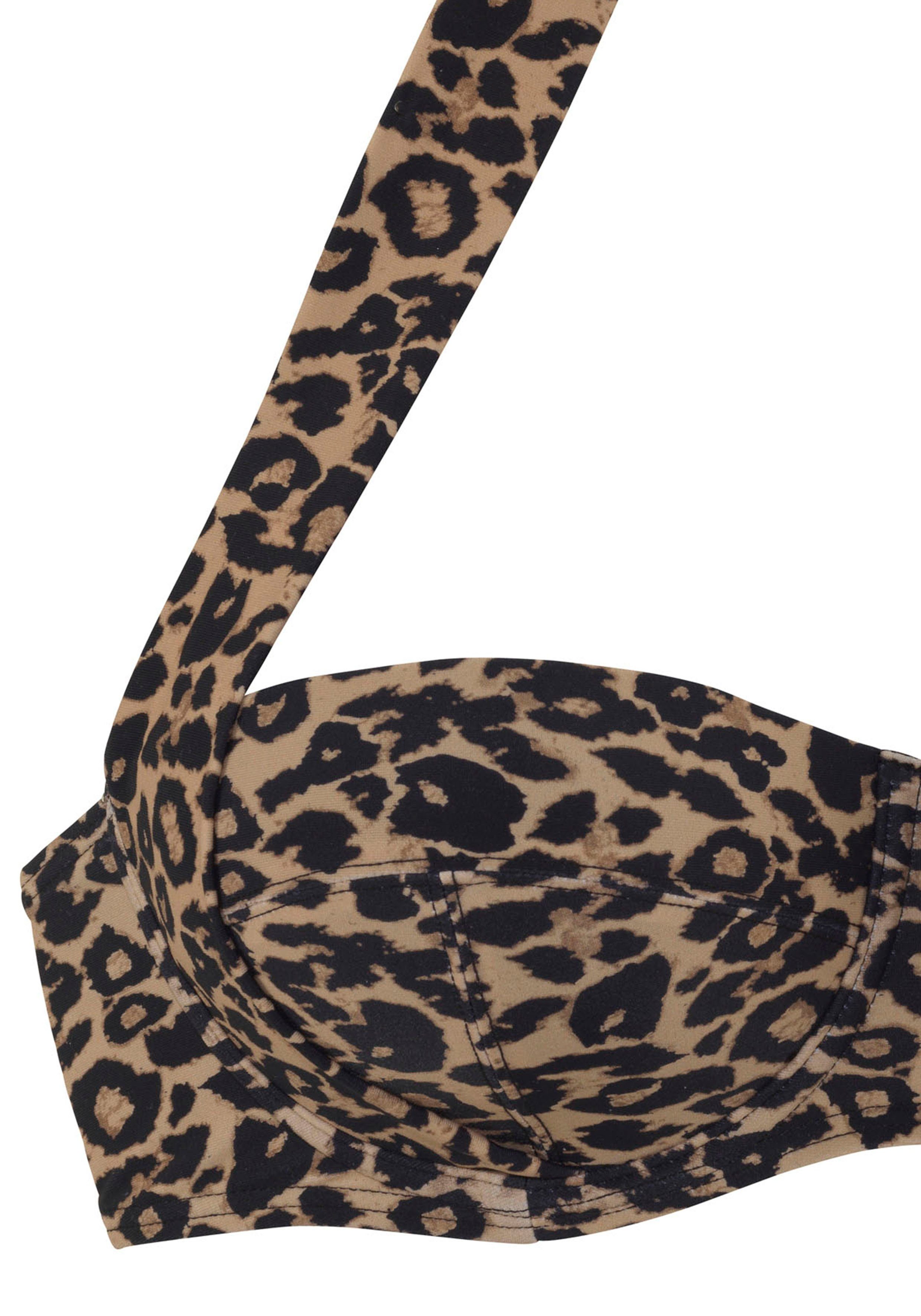 Vivance Beugelbandeau bikinitop Thora in modieuze leoprint