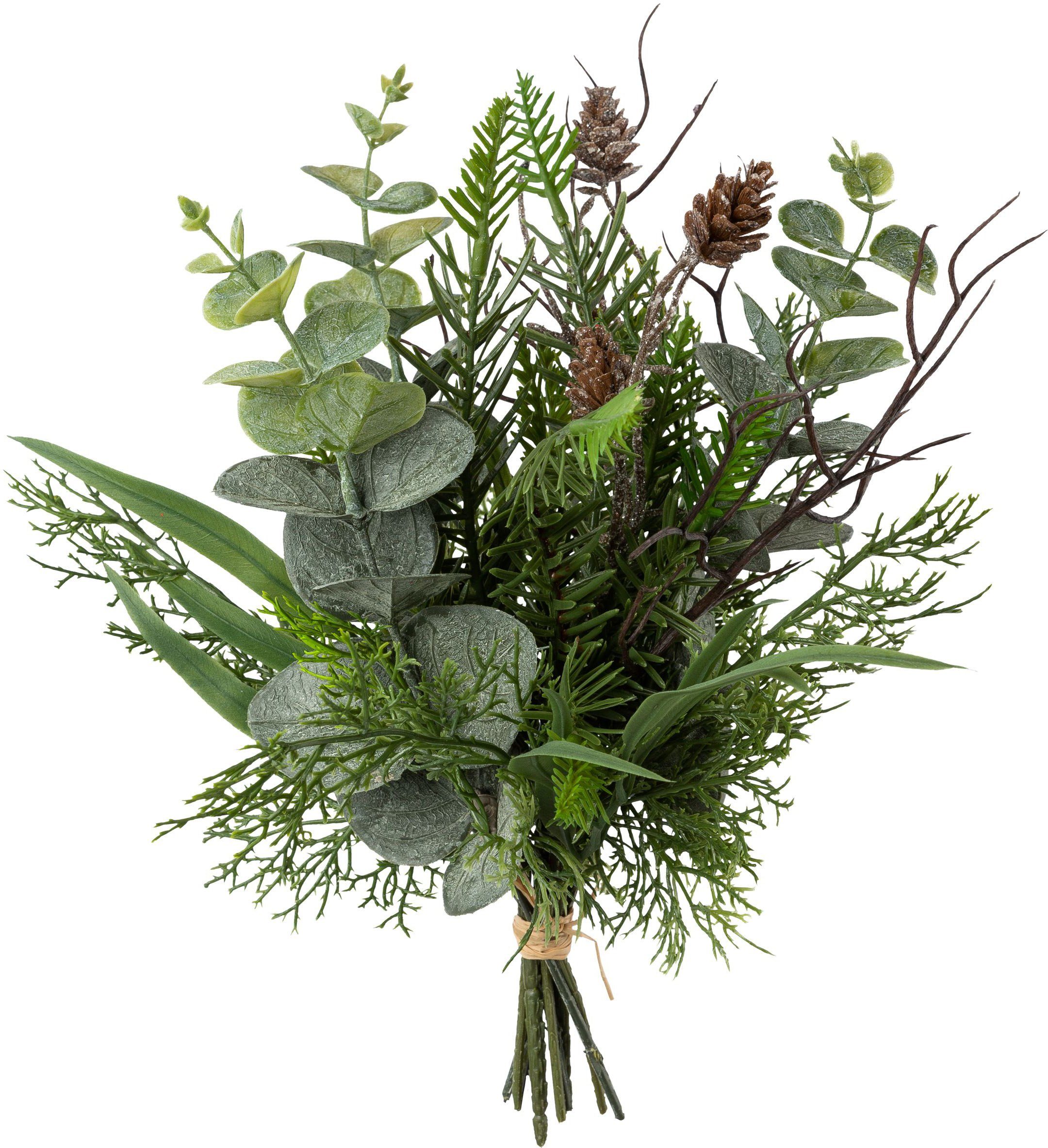 Creativ green Winterse kunstplant Kerst versiering Boeket van verschillende takken, 2-delige set (2 stuks)