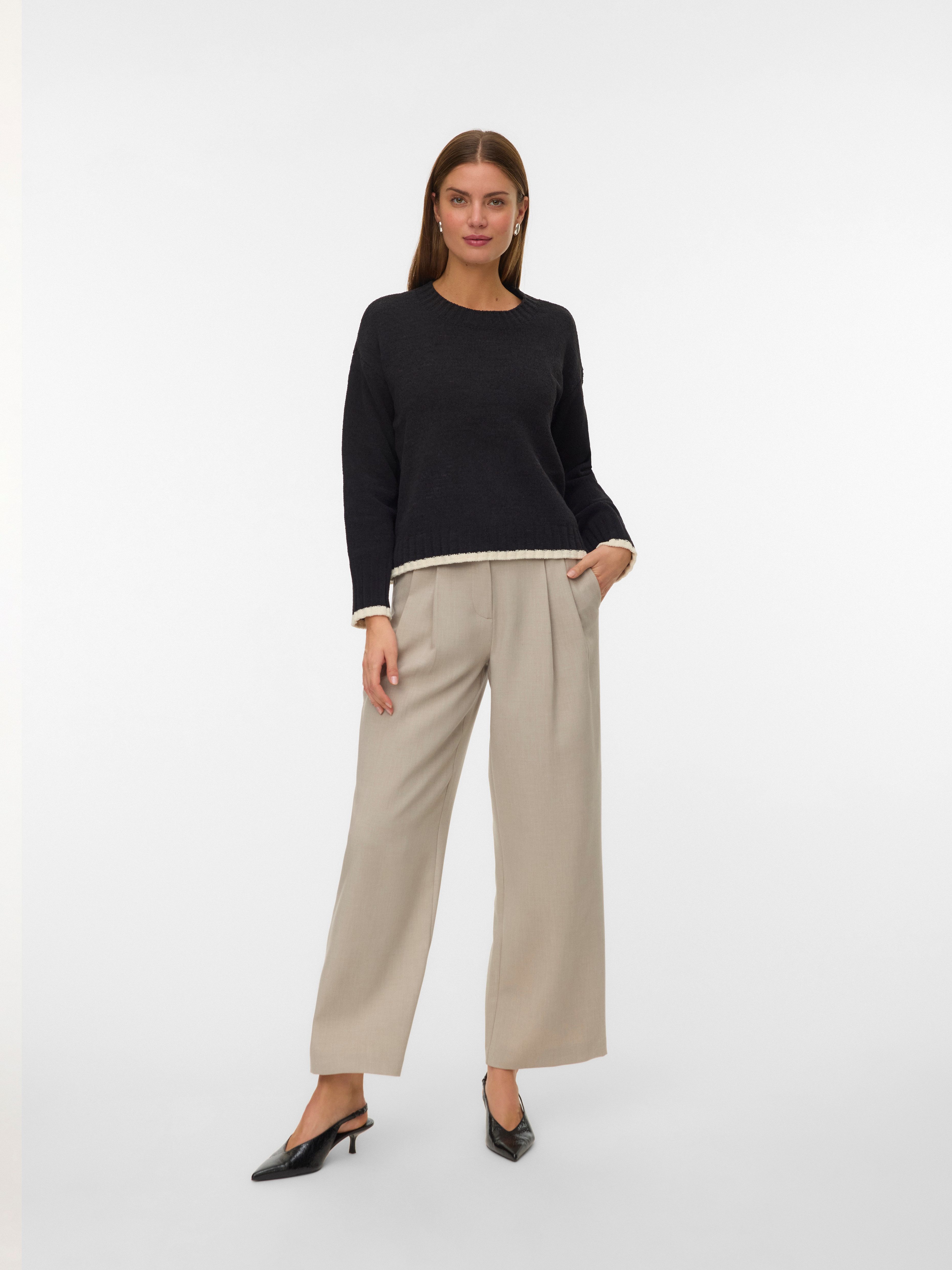 Vero Moda Gebreide trui VMSHADOW LS O-NECK PULLOVER BOO