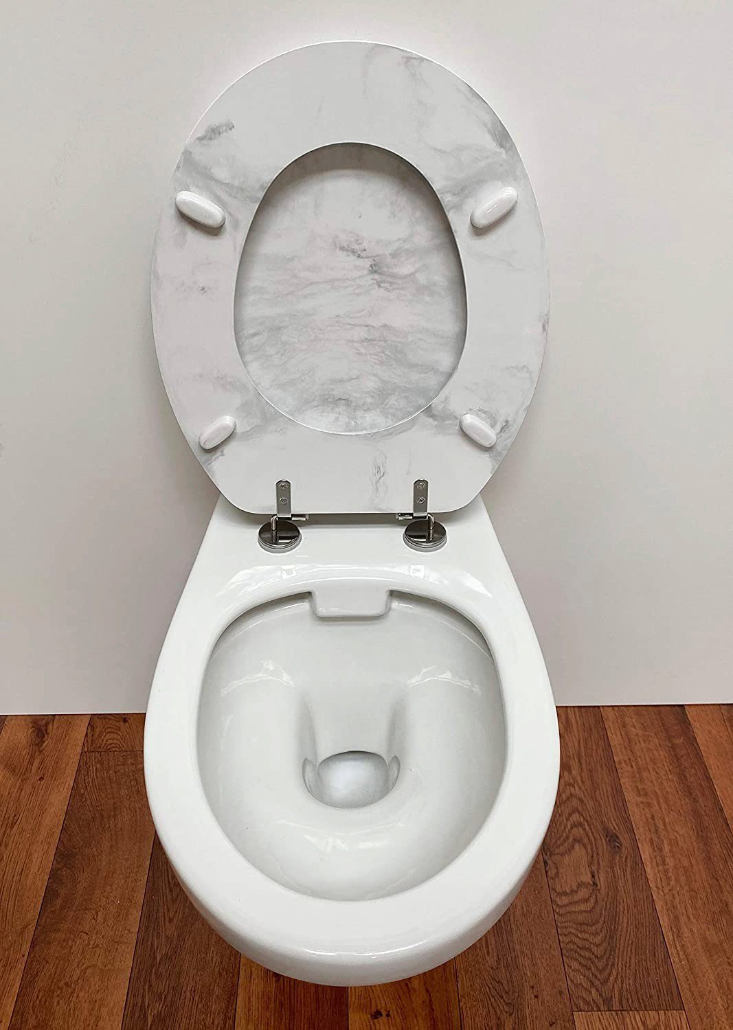 ADOB Toiletzitting Eleganza Marmor hoge belasting tot 250 kg, verstelbare roestvrijstalen scharnieren