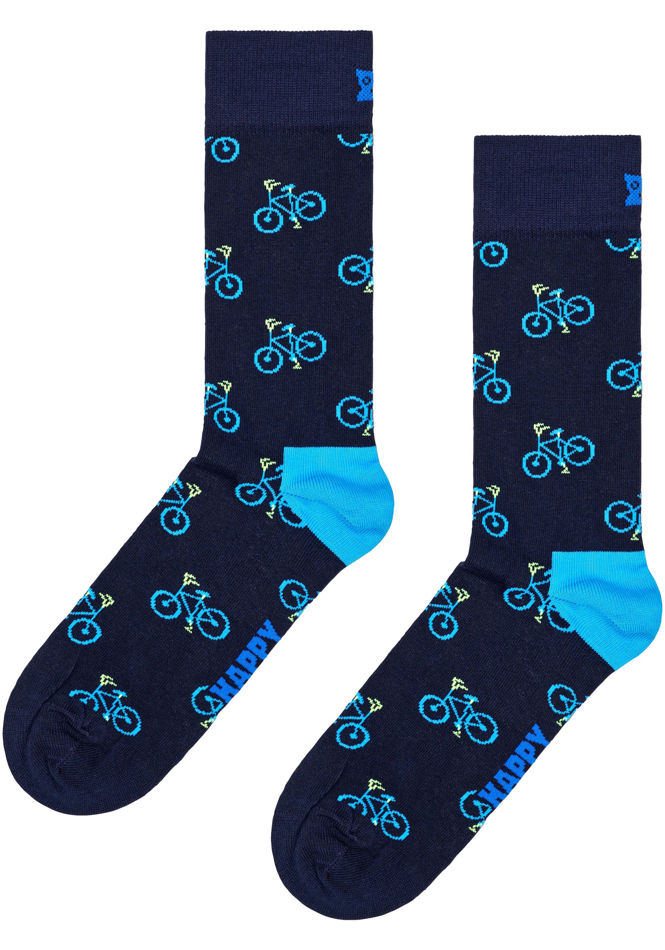 Happy Socks Lange sokken met fiets-patroon (Set van 2)