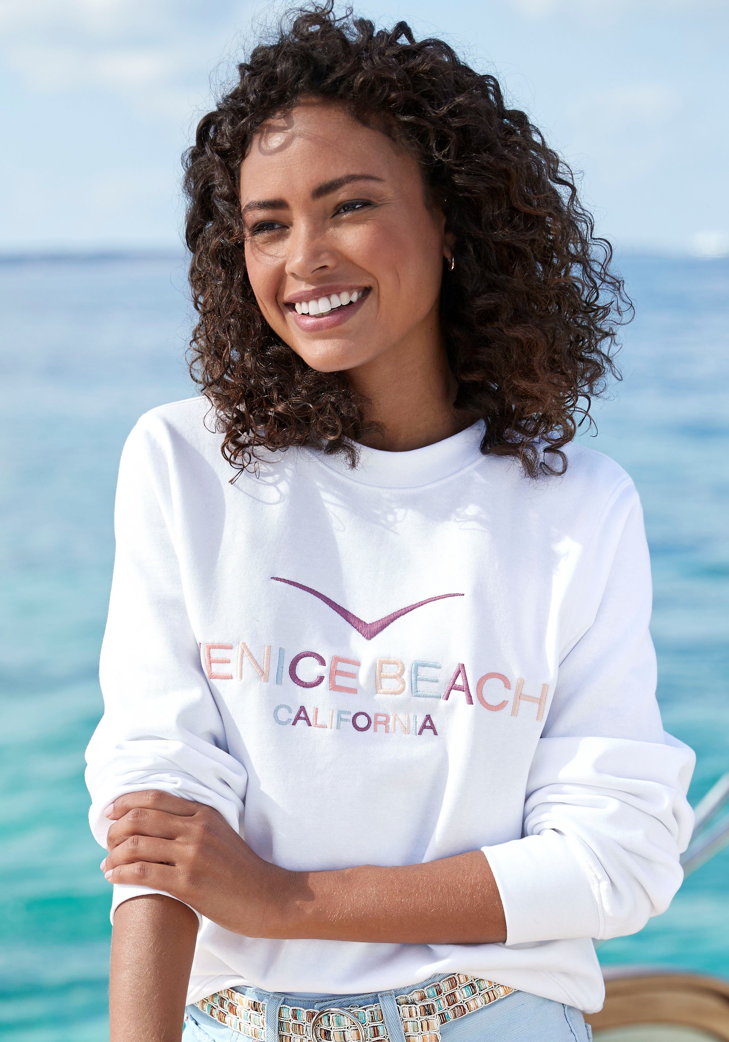 Venice Beach Sweatshirt met groot logoborduursel
