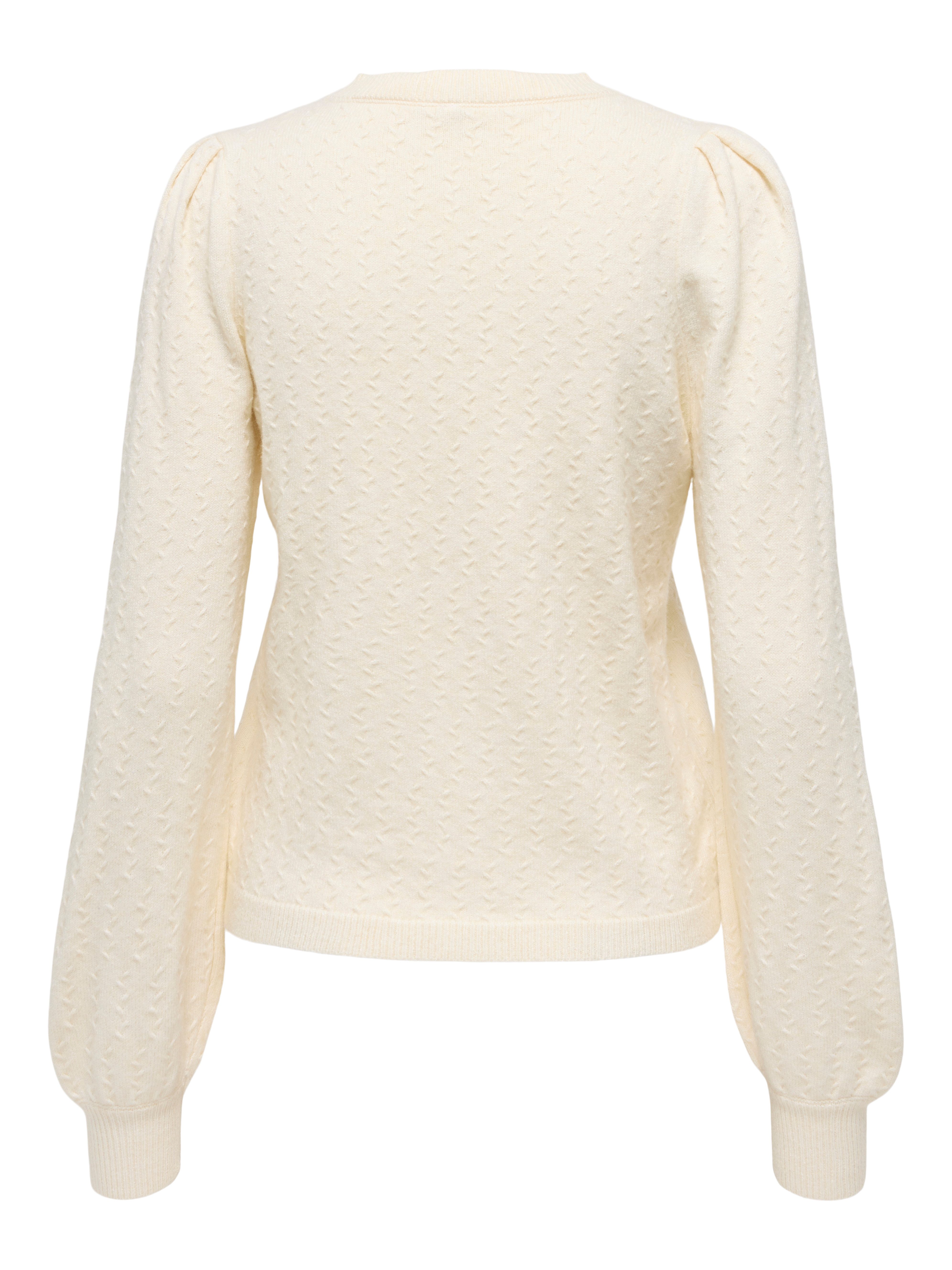 Only Trui met ronde hals ONLKATIA LS STRUCTURE PUFF O-NECK CC KNT