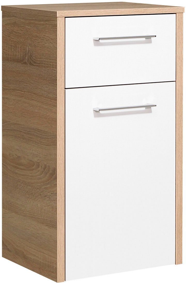 Saphir Badkamerserie Quickset 382 5-delig, keramieken wastafelonderkast met led-spiegelkast Halfhoge kast, onderkast, hangend kastje, inclusief deurdemper, 8 deuren (6-delig)