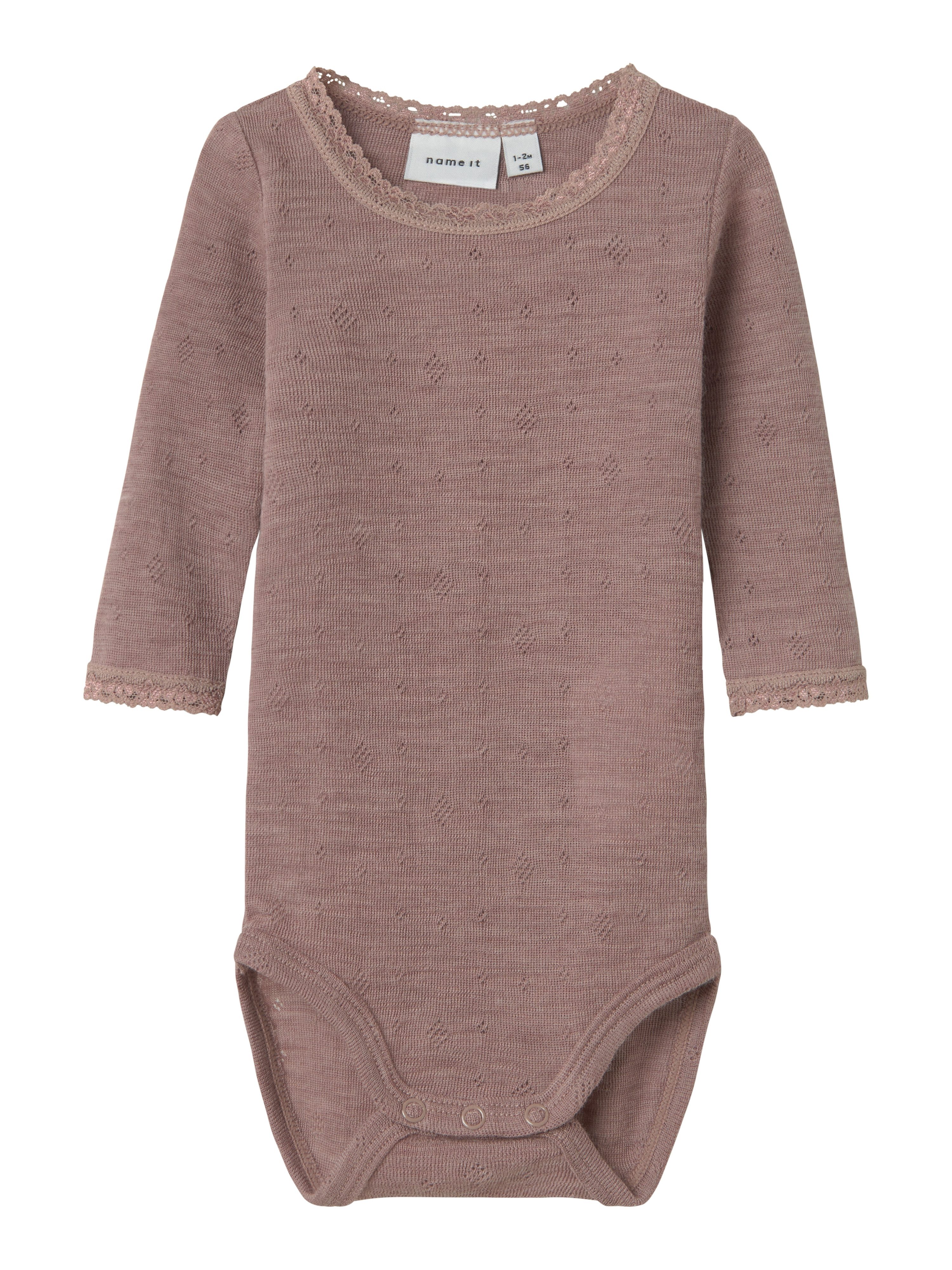 Name It Body met lange mouwen NBFWANG WOOL NEEDLE LS BODY SOLID NOOS