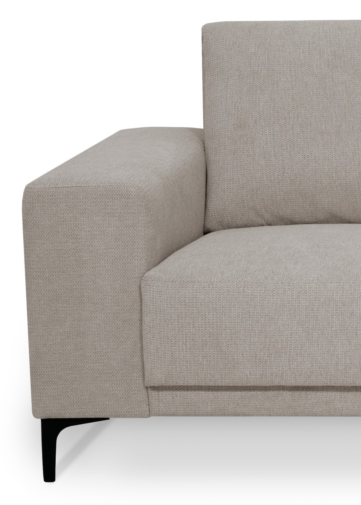 Places of Style 2-zitsbank Xander Breedte 164 cm, weefstof, softtouch chenille, zwarte metalen poten