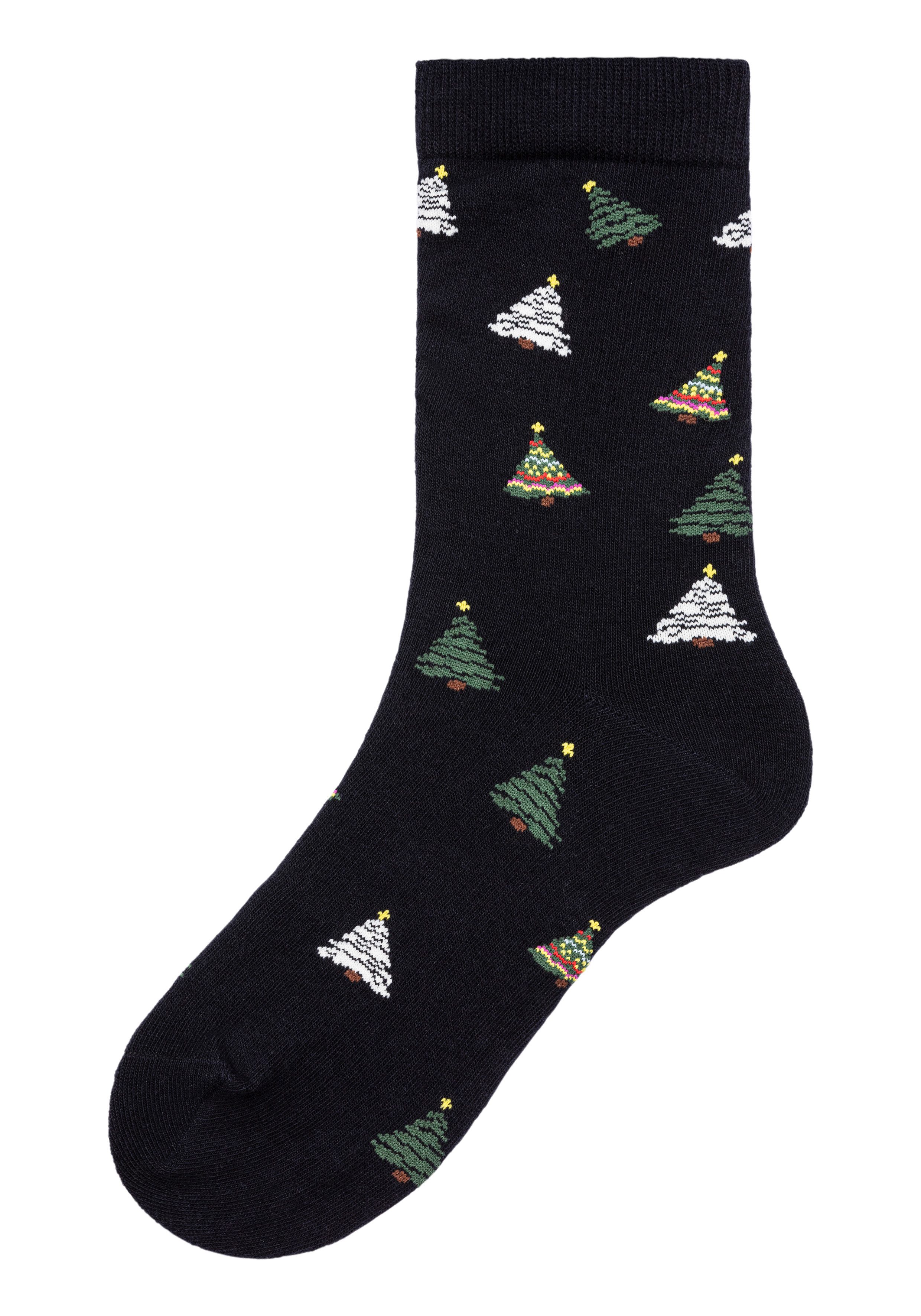 H.I.S Basic sokken Kerstsokken met kerstachtige motieven (set 3 paar)