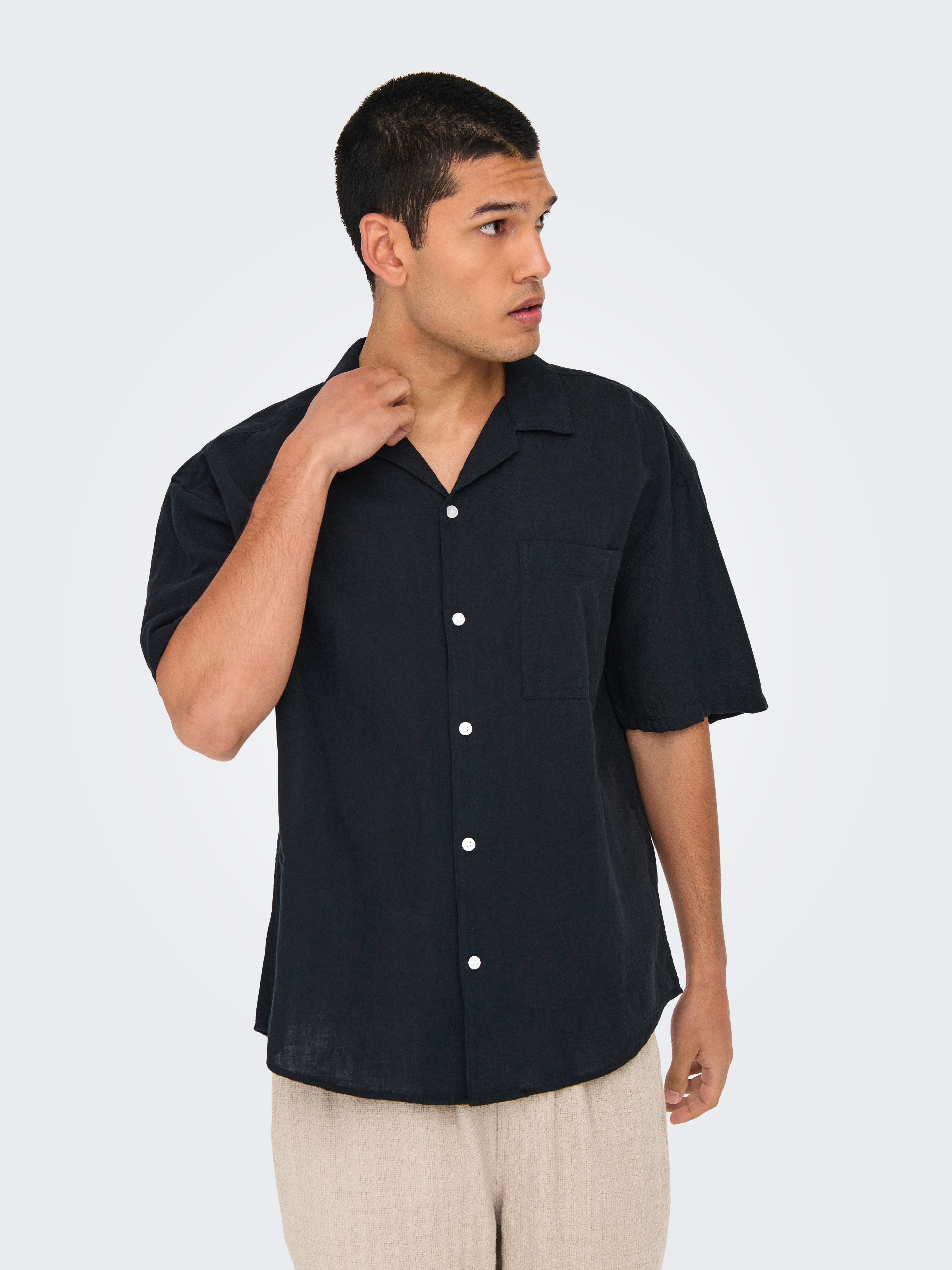ONLY & SONS Overhemd met korte mouwen ONSCAIDEN LIFE RELAX SS RESORT 1PKT SHIR
