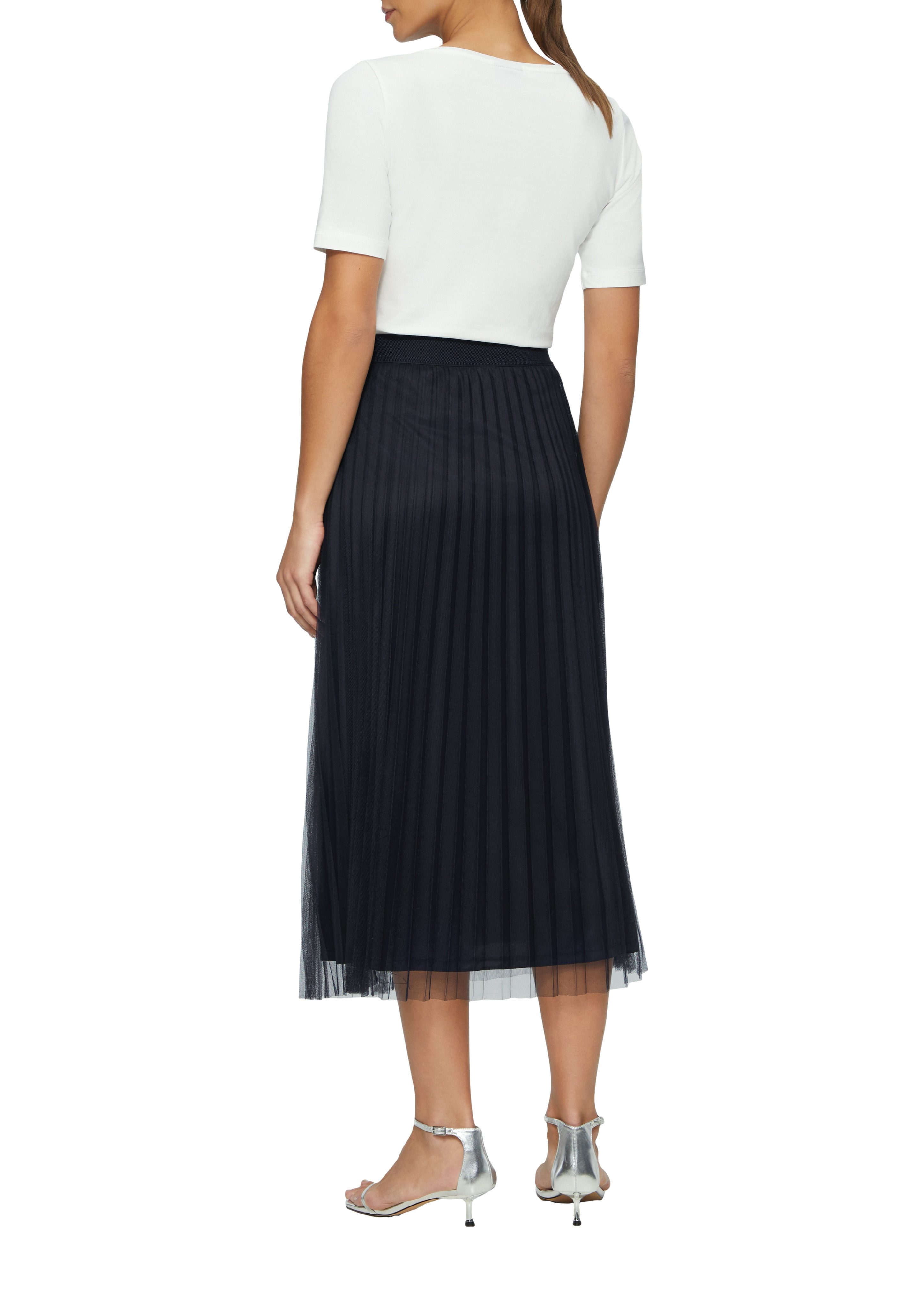 s.Oliver BLACK LABEL Midirok van geplisseerd mesh