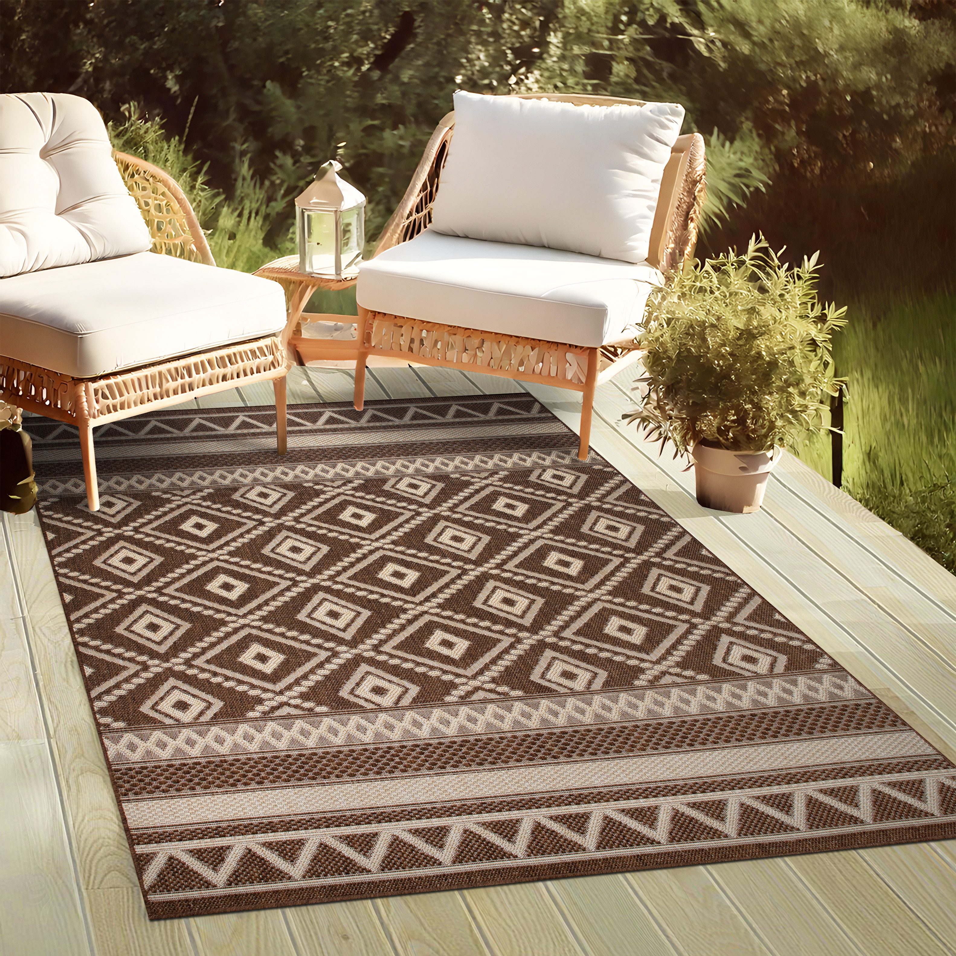 my home Vloerkleed Toronto is ook als loper verkrijgbaar Geschikt voor binnen en buiten, sisal-look, weerbestendig & uv-bestendig, boho