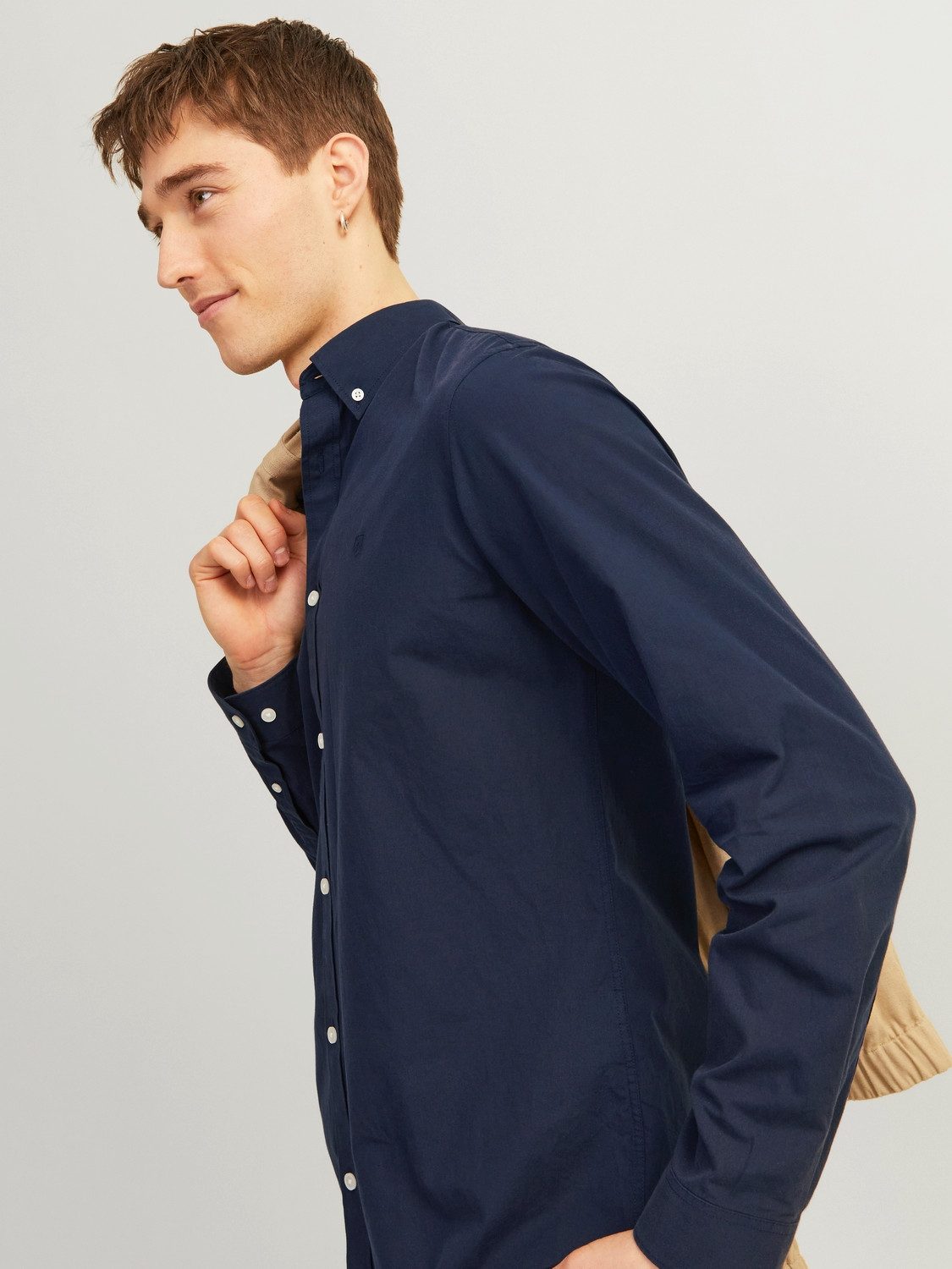 Jack & Jones Overhemd met lange mouwen JPRCCPOPLIN LOGO COMFORT SHIRT L/S SN