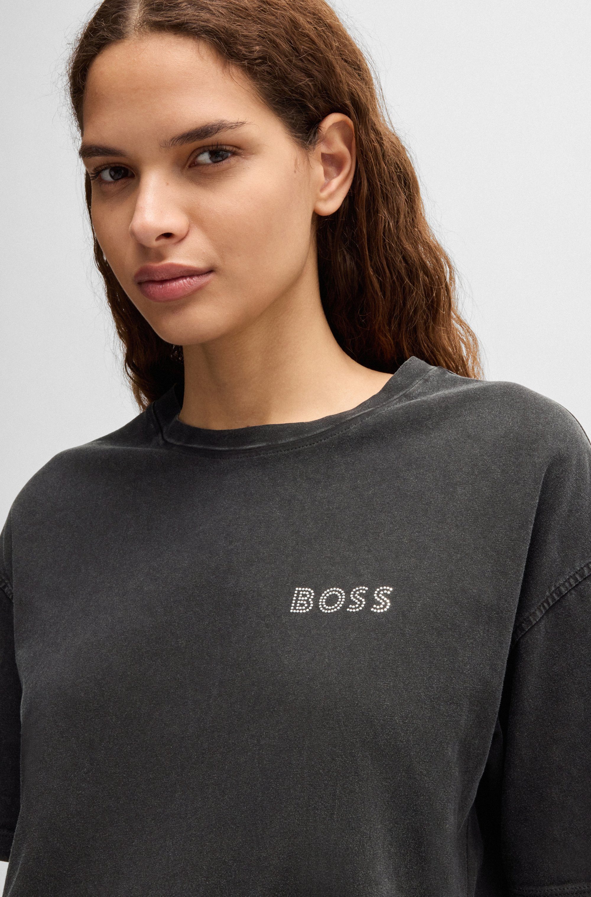 Boss Orange T-shirt C_Fardin met seizoensgebonden kunstwerk