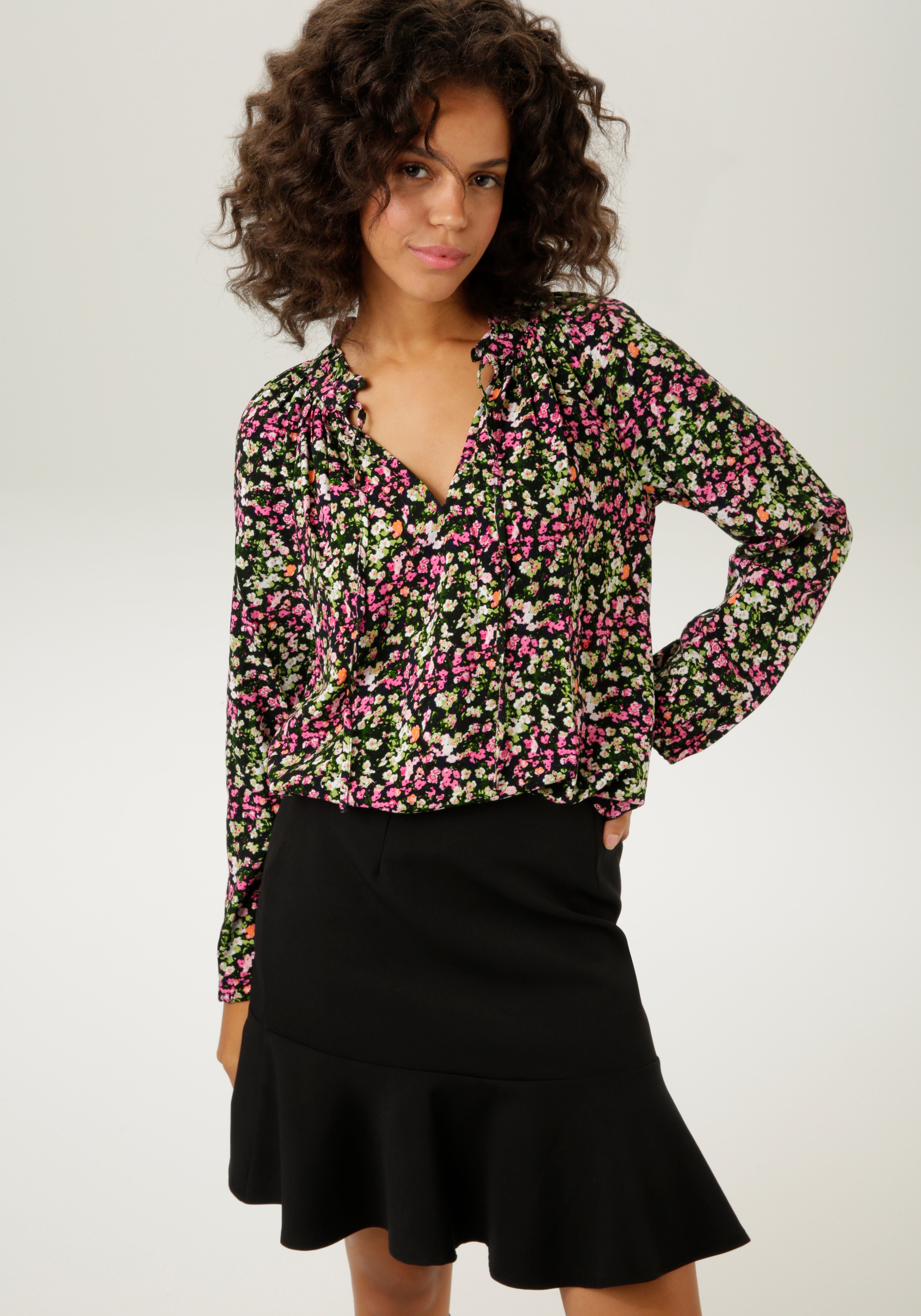 Aniston CASUAL Blouse zonder sluiting met kleurrijke bloemenprint