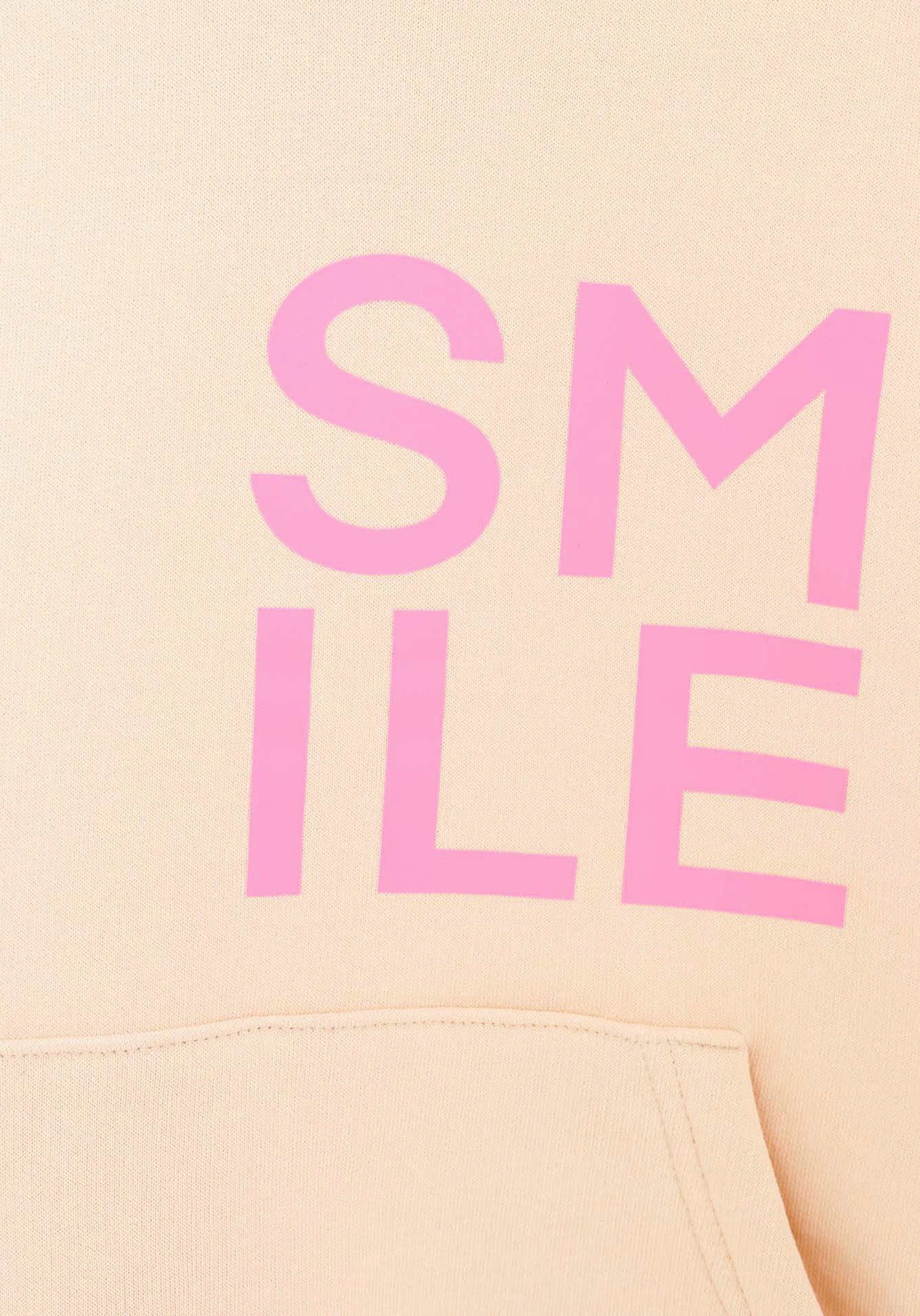 Zwillingsherz Hoodie Alissa-Kids met "smile"-opdruk in neonkleur en geborduurde smiley