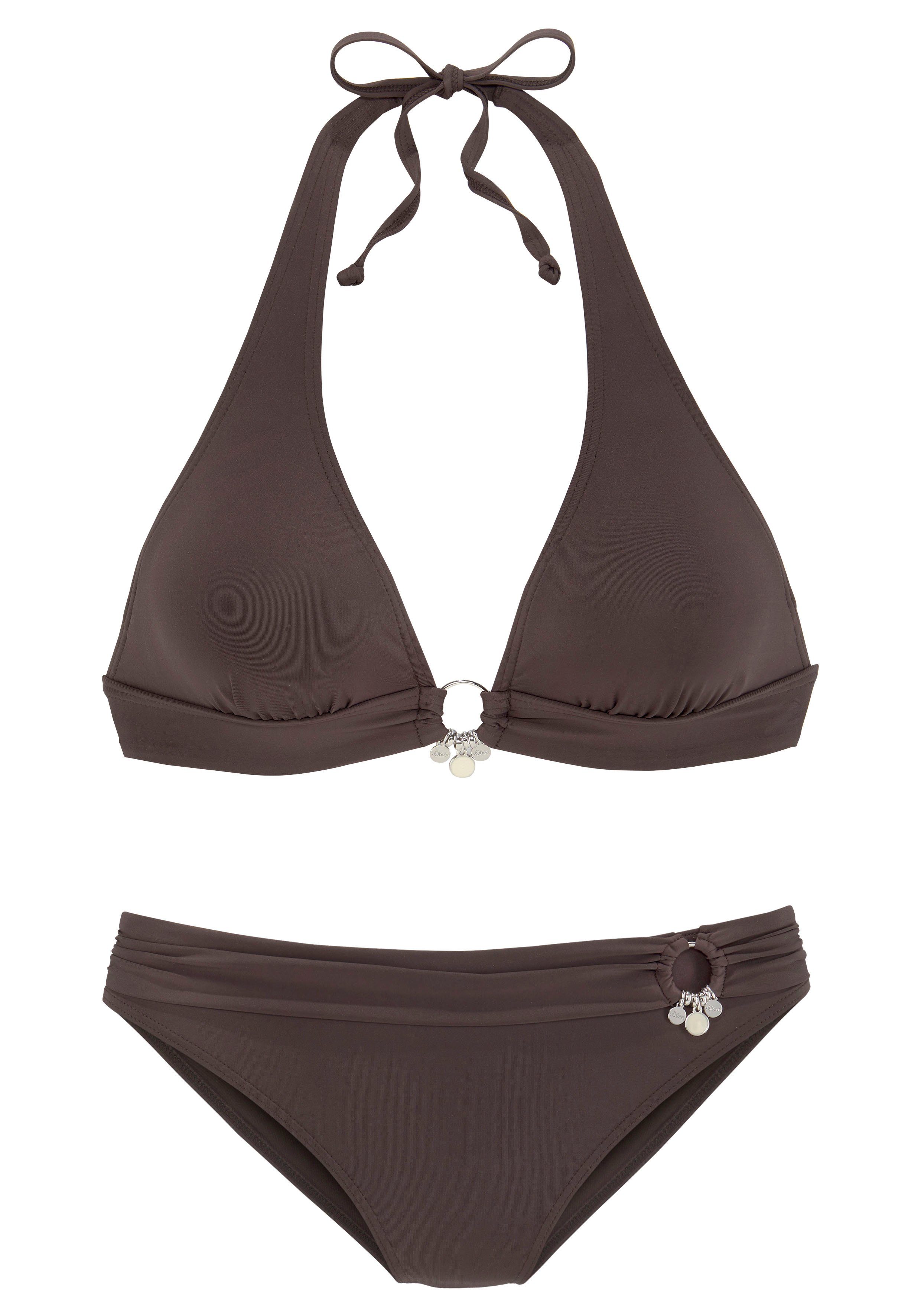 s.Oliver RED LABEL Beachwear Triangelbikini TONIA met uitneembare cups, om de nek te binden, sluiting op de rug
