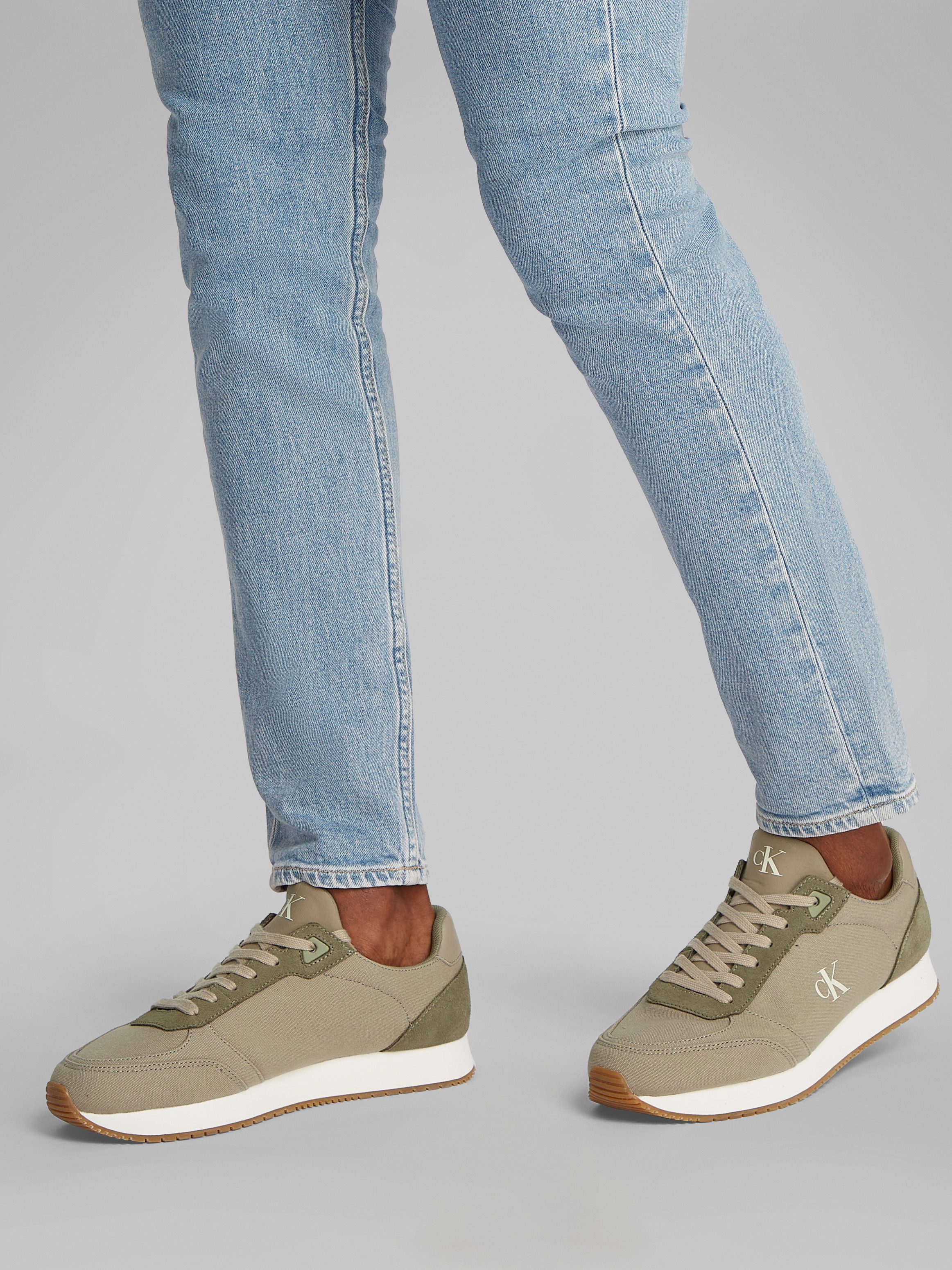 Calvin Klein Sneakers RUNNER SOCK LACEUP MG CANVAS vrijetijdsschoen, lage schoen, veterschoen in klassieke uitstraling