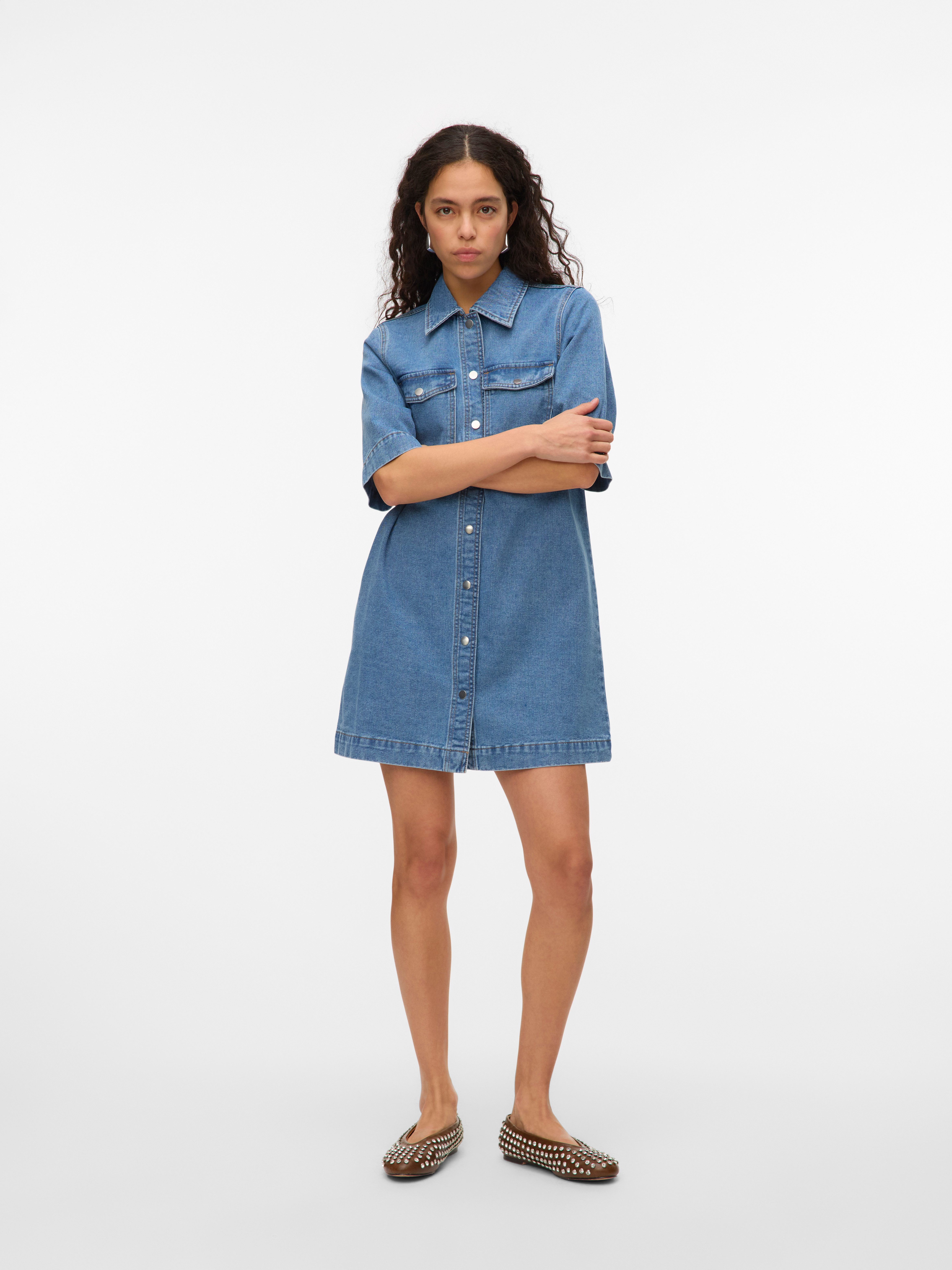 Vero Moda Jeans jurk VMFENJA 2/4 SHORT DENIM DRESS GA NOOS
