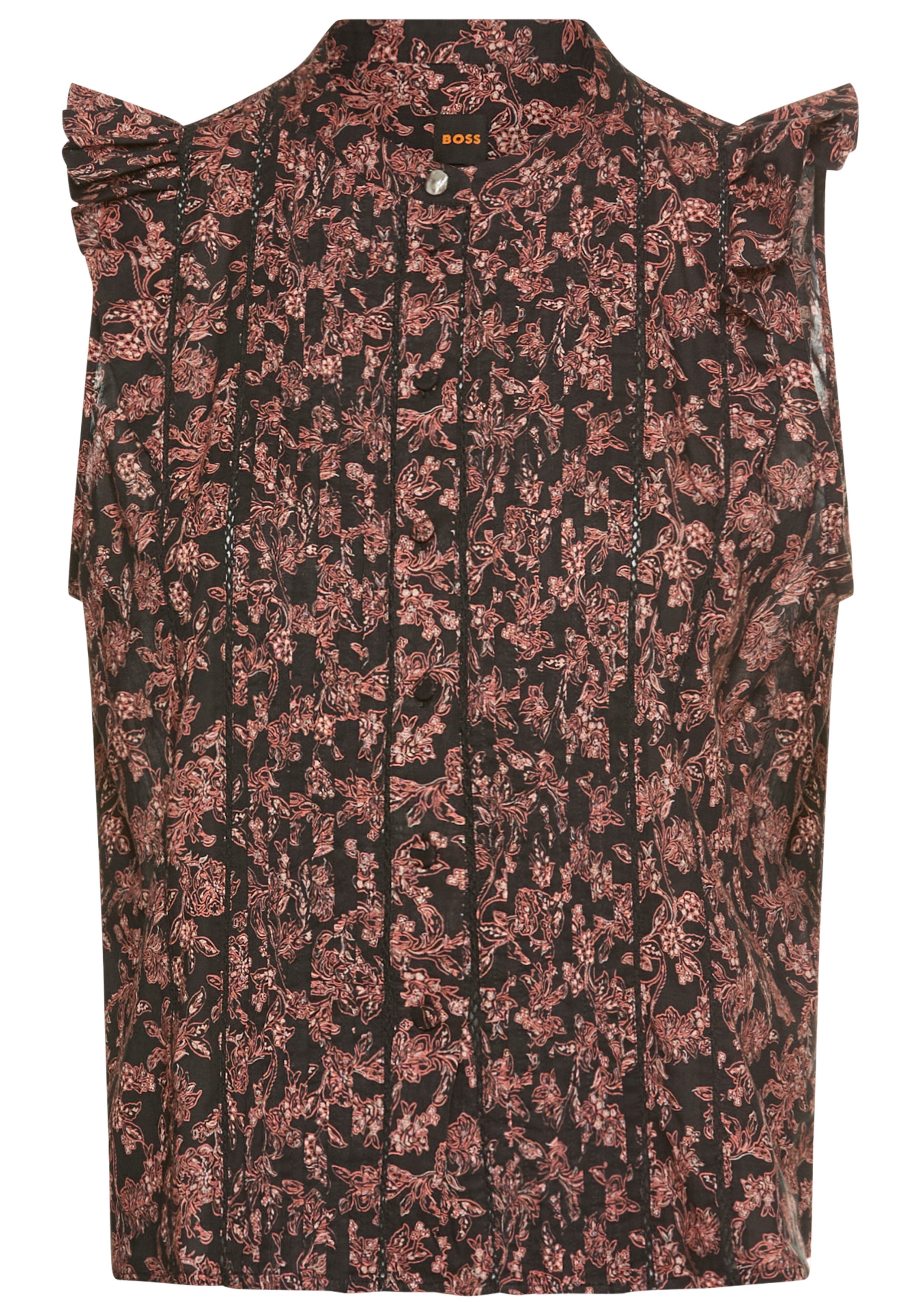 Boss Orange Klassieke blouse Bantiana Premium Damesmode met ajour details, staande kraag