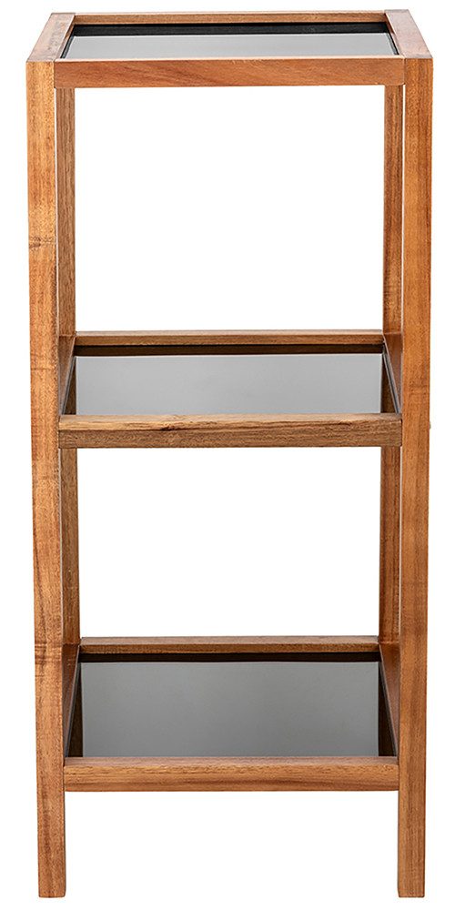 WENKO Rek Modell Fondi uit massief acaciahout, 3 glazen planken