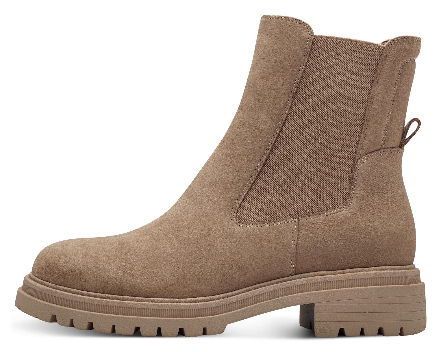 Tamaris Chelsea-boots blokhak, combat boots, enkellaars met stretch-inzet