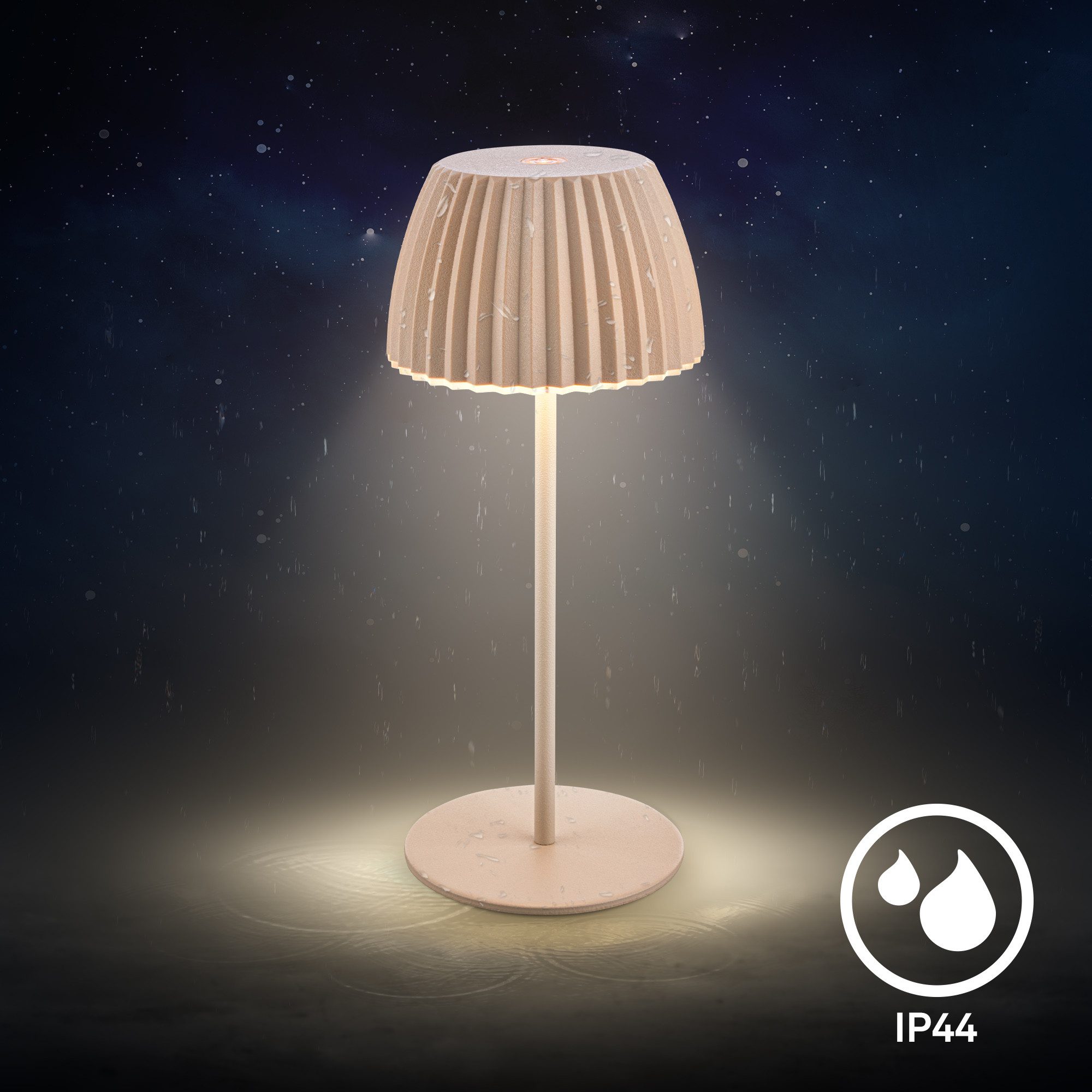 Briloner Leuchten Led-tafellamp Accu LED tafellamp, mini, beige