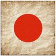 artland print op glas japanse vlag japan symbool (1 stuk) rood