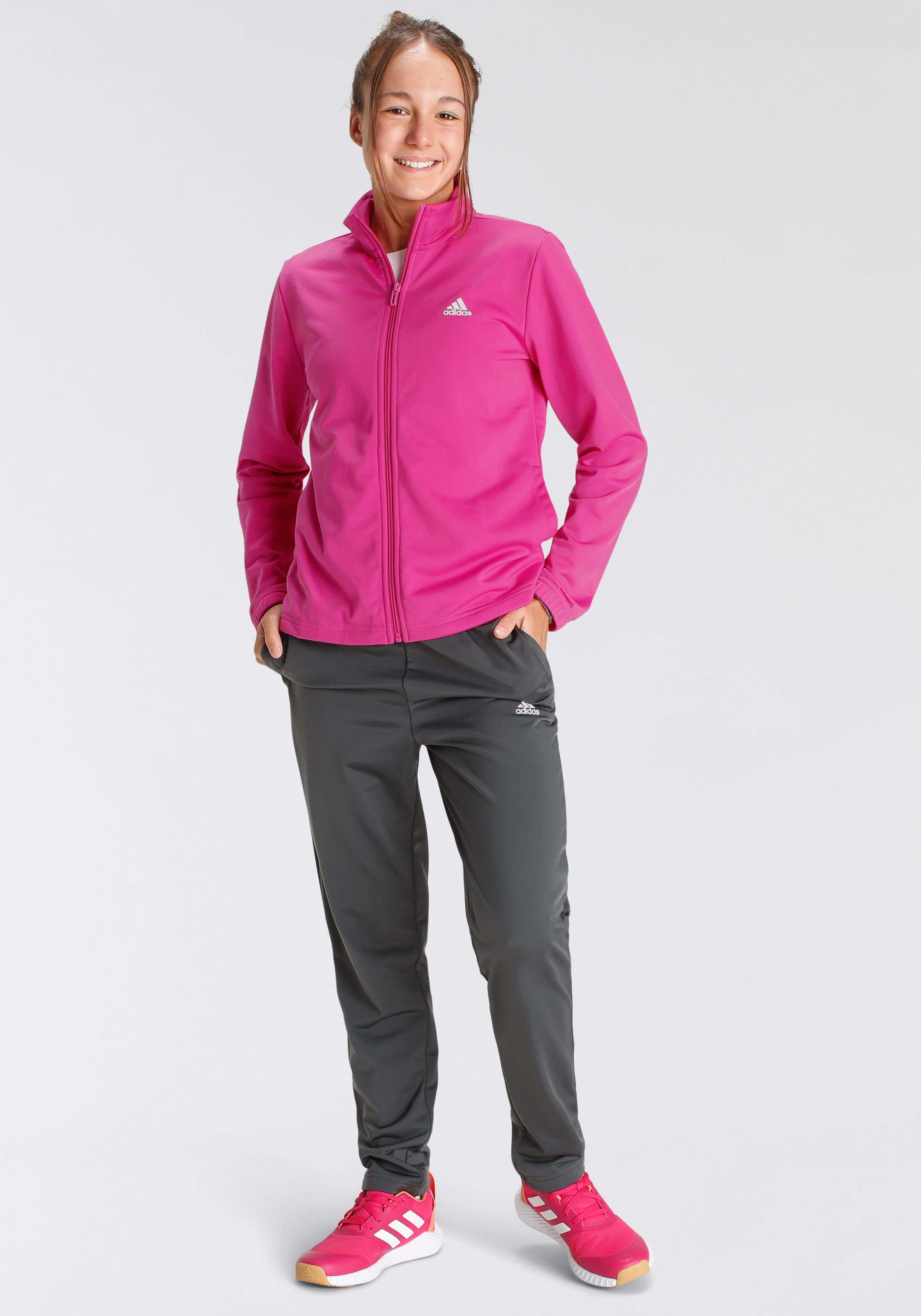 adidas sportswear trainingspak essentials big logo (2-delig) roze