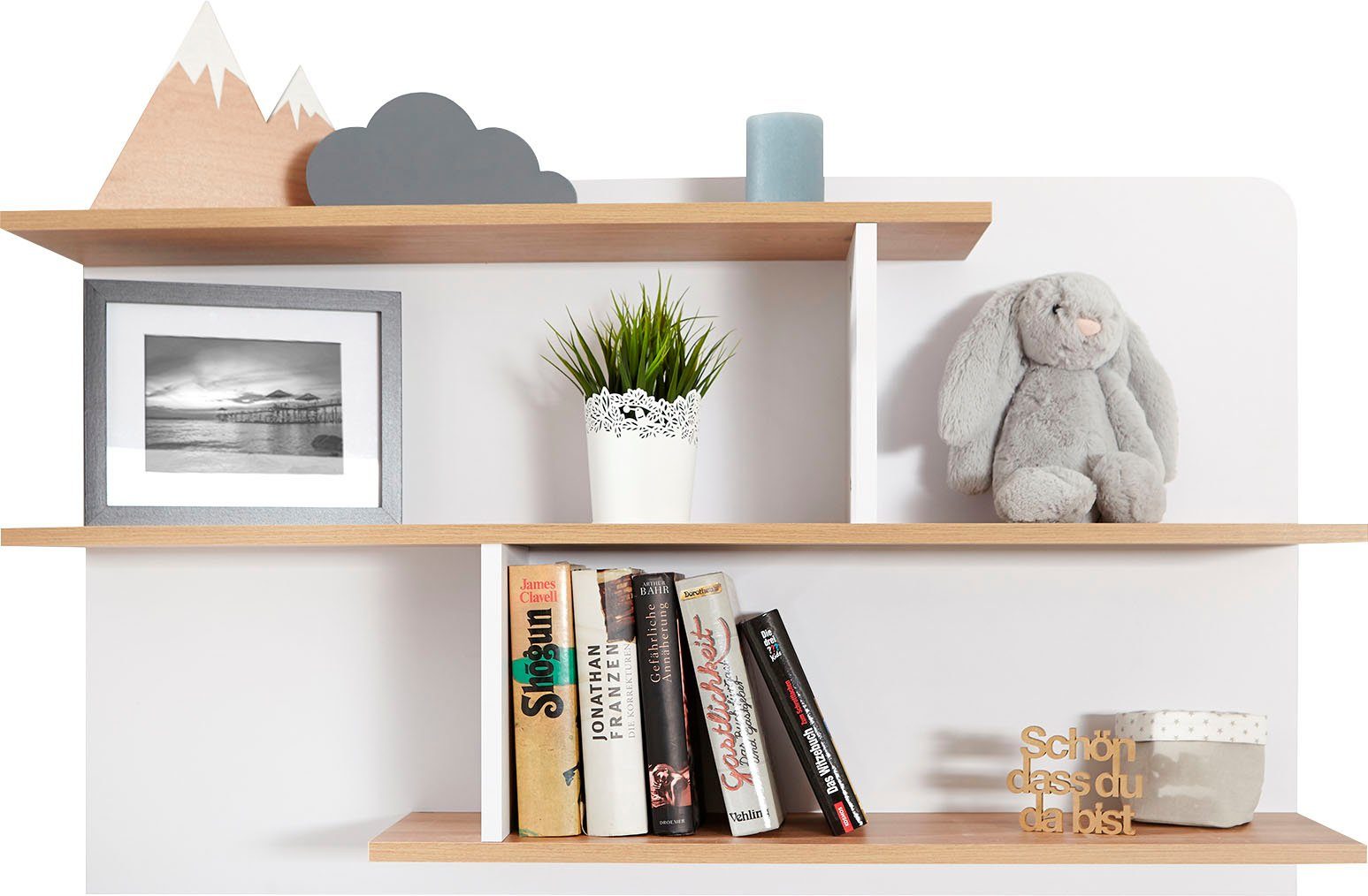 Ticaa Tienerkamerset Lori Bed + kast + bureau + staand rek + wandrek + nachtkastje (set, 6-delig)