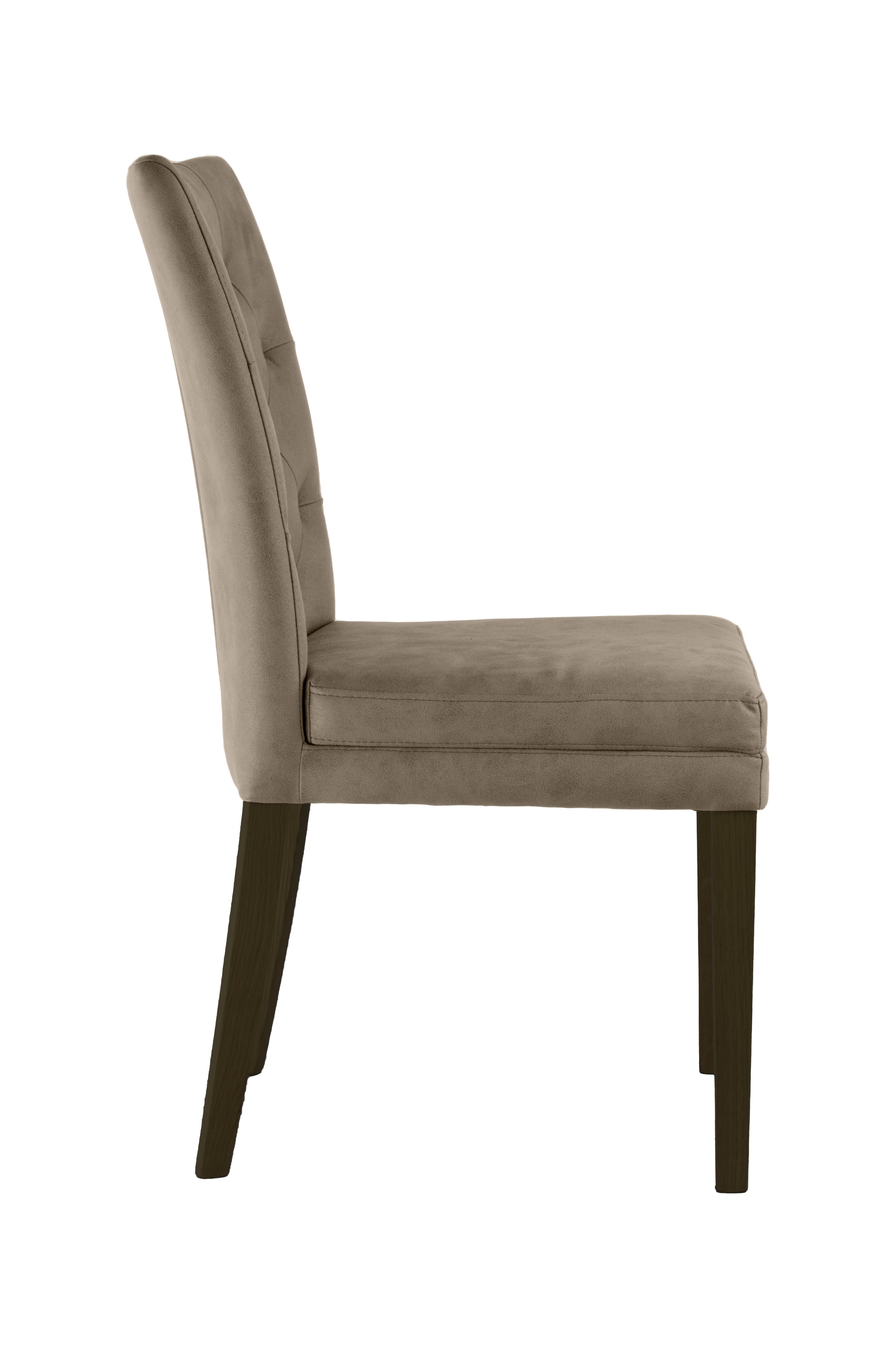 Home affaire Stoel met 4 poten Colorado prettige bekleding, frame massief hout wengé of naturel-eiken (set, 2 stuks)