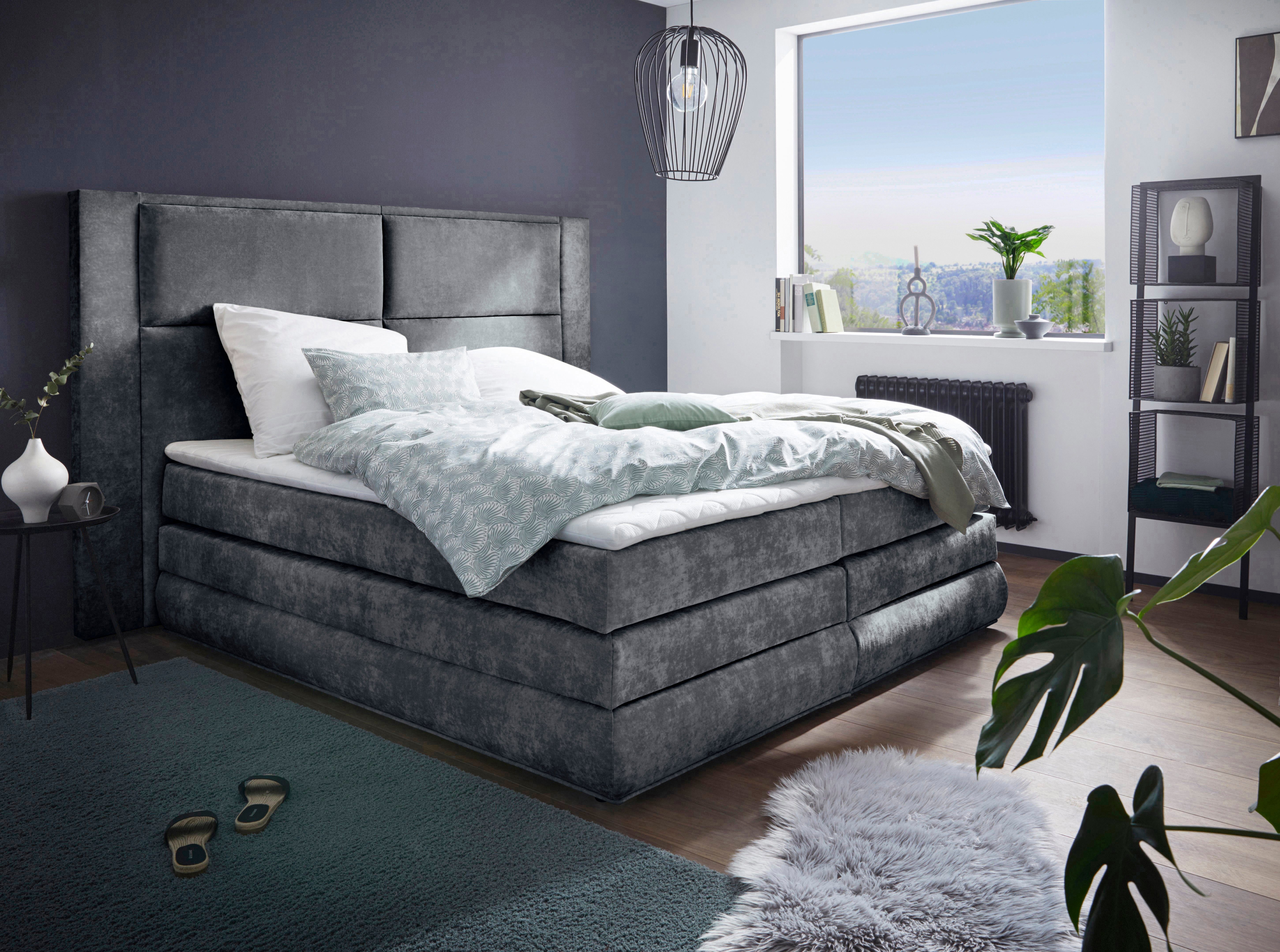 COLLECTION AB Boxspring Copenhagen inclusief bedkist, topmatras, naar keuze met ledverlichting