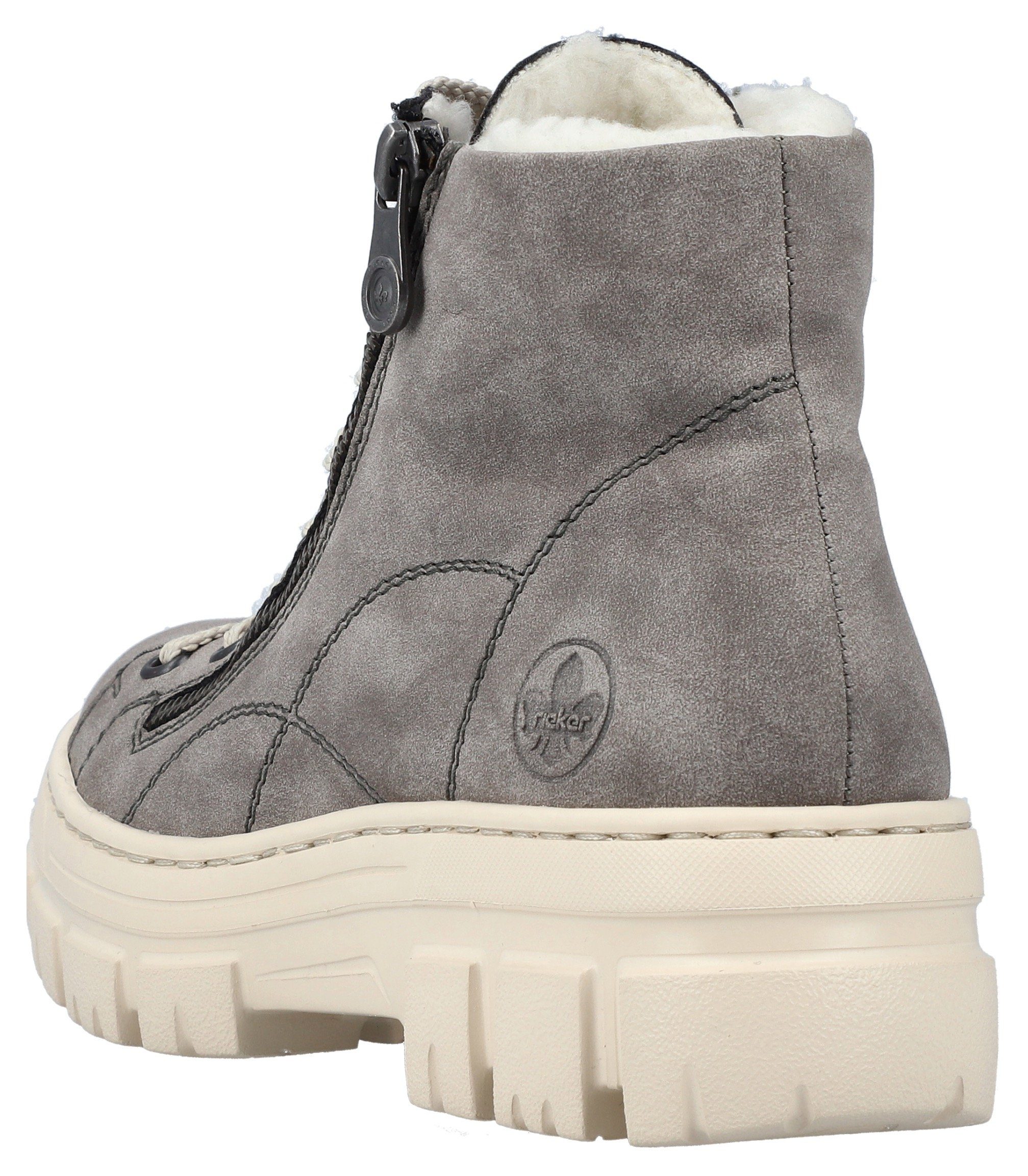 Rieker Winterlaarzen Plateauzolen, veterboots met ritssluiting aan de buitenkant