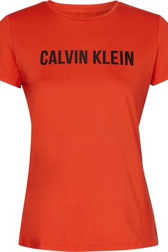 calvin klein performance shirt met ronde hals s-s t-shirts met calvin klein-logo-opschrift op borsthoogte oranje