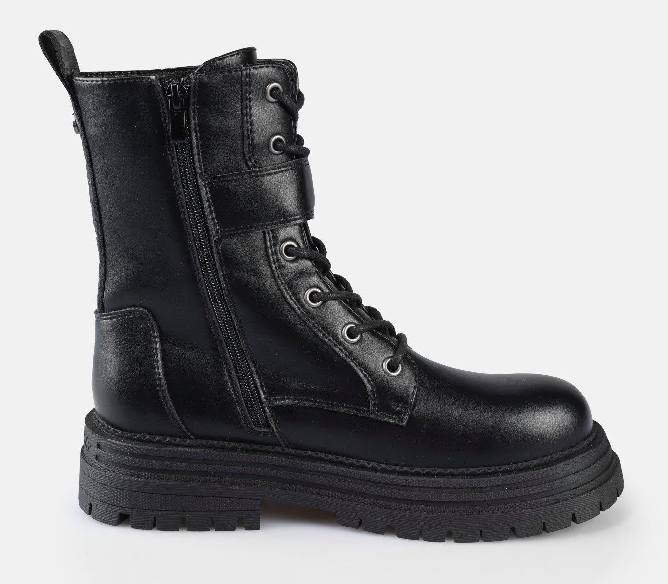 Buffalo Veterschoenen LENNOX LACE UP VEGAN Bikerboots, festivalboots, plateaulaarzen met ritssluiting