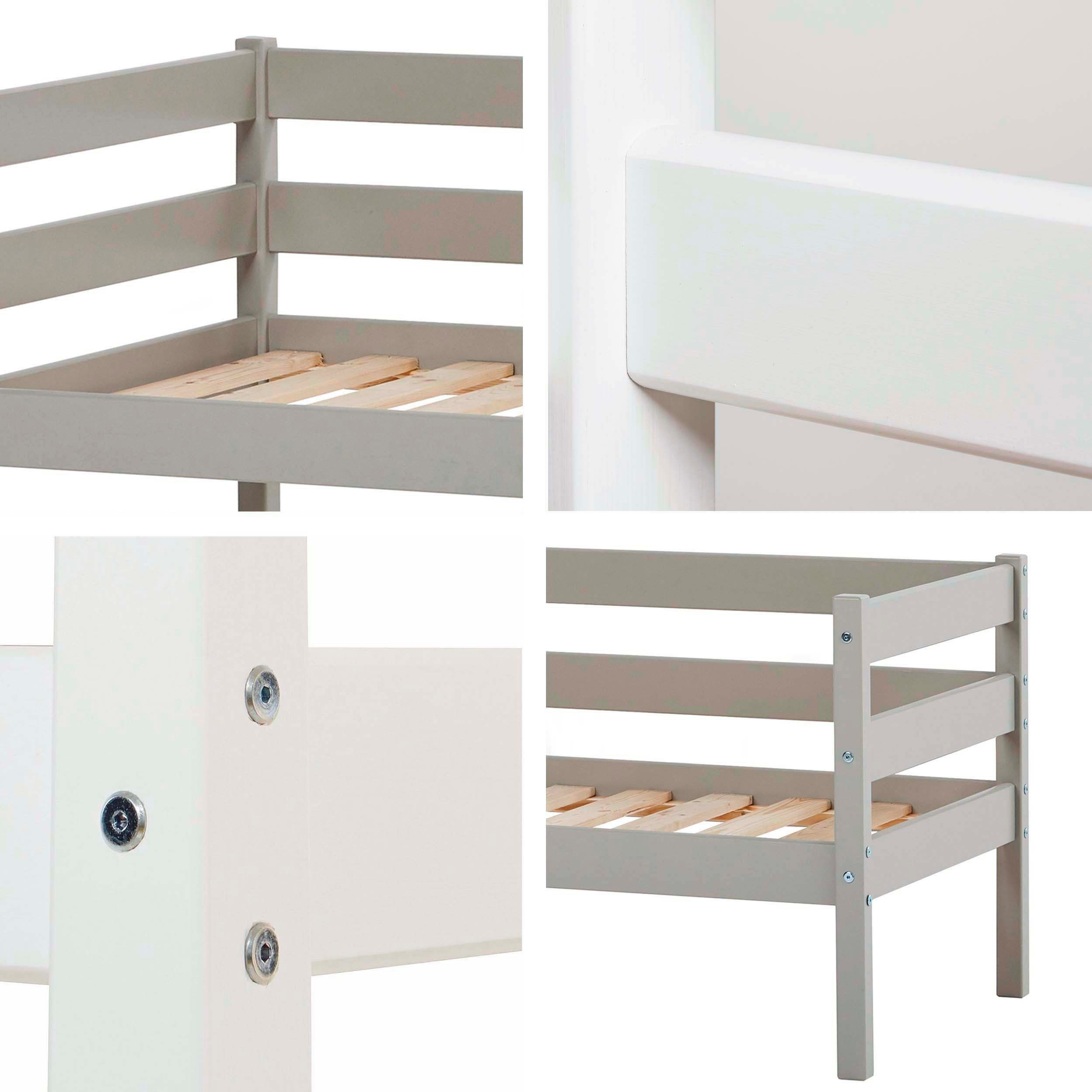 Hoppekids 1-persoonsledikant ECO Comfort kinderbed, massief grenenhout, tienerbed inclusief lattenbodem (set)