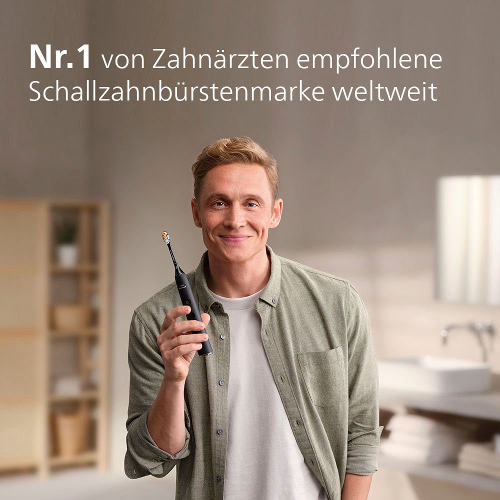 Philips Sonicare Elektrische tandenborstel HX9914 DiamondClean Premium ultrasone tandenborstel, set van 2 inclusief oplaadglas