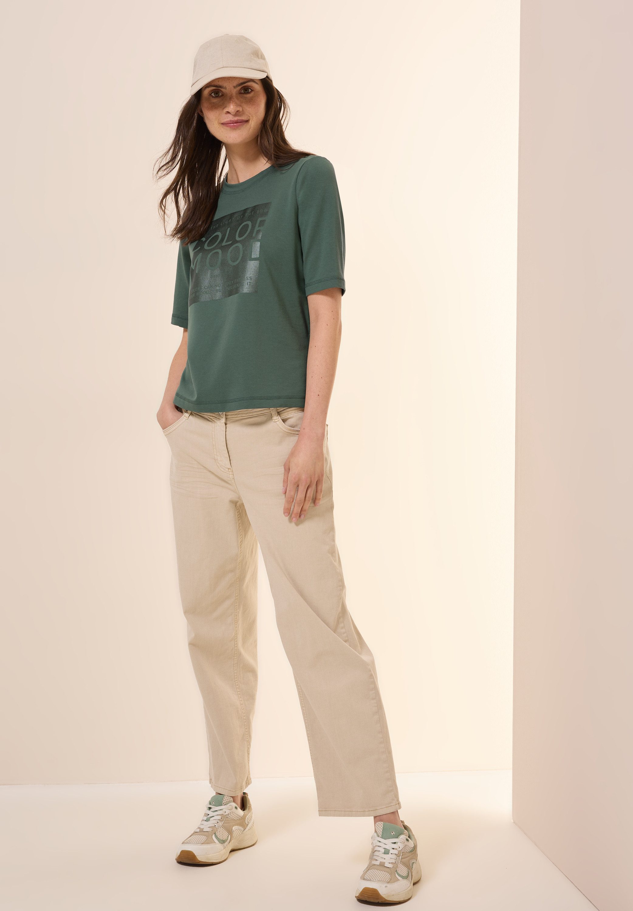 Cecil T-shirt met folieprint
