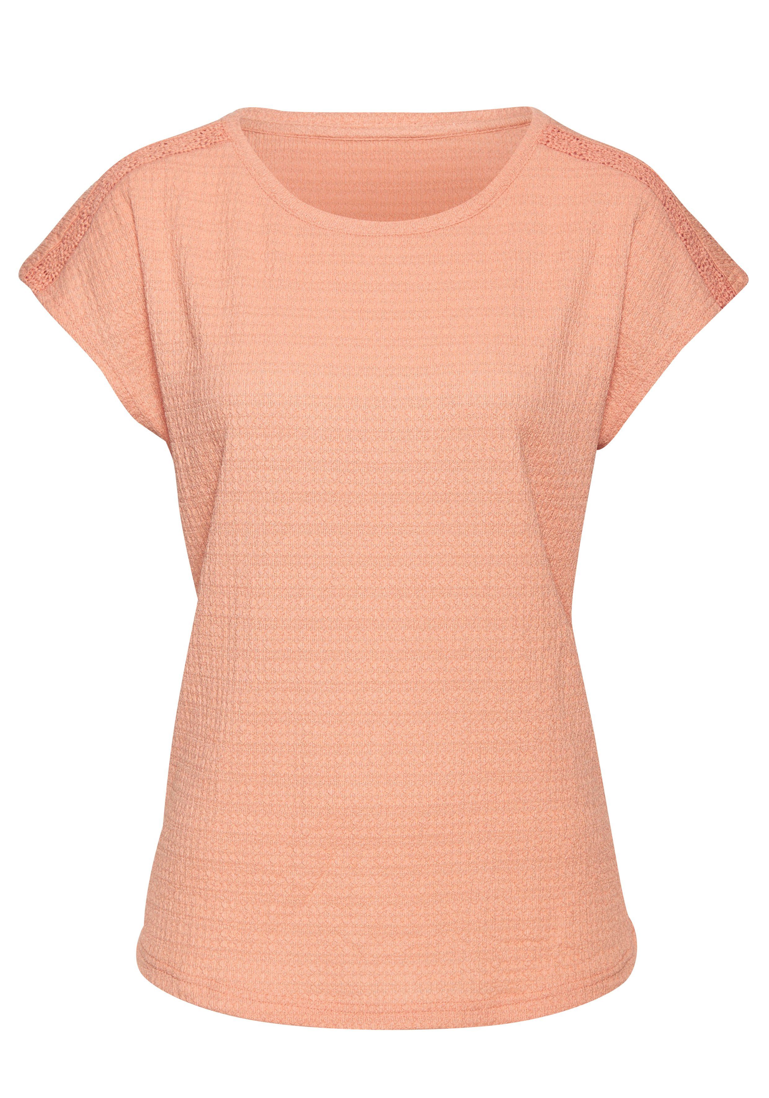 Vivance Shirt met korte mouwen Met decoratieve haak-inzet van kreukvrije crêpe-kwaliteit (2-delig, Set van 2)