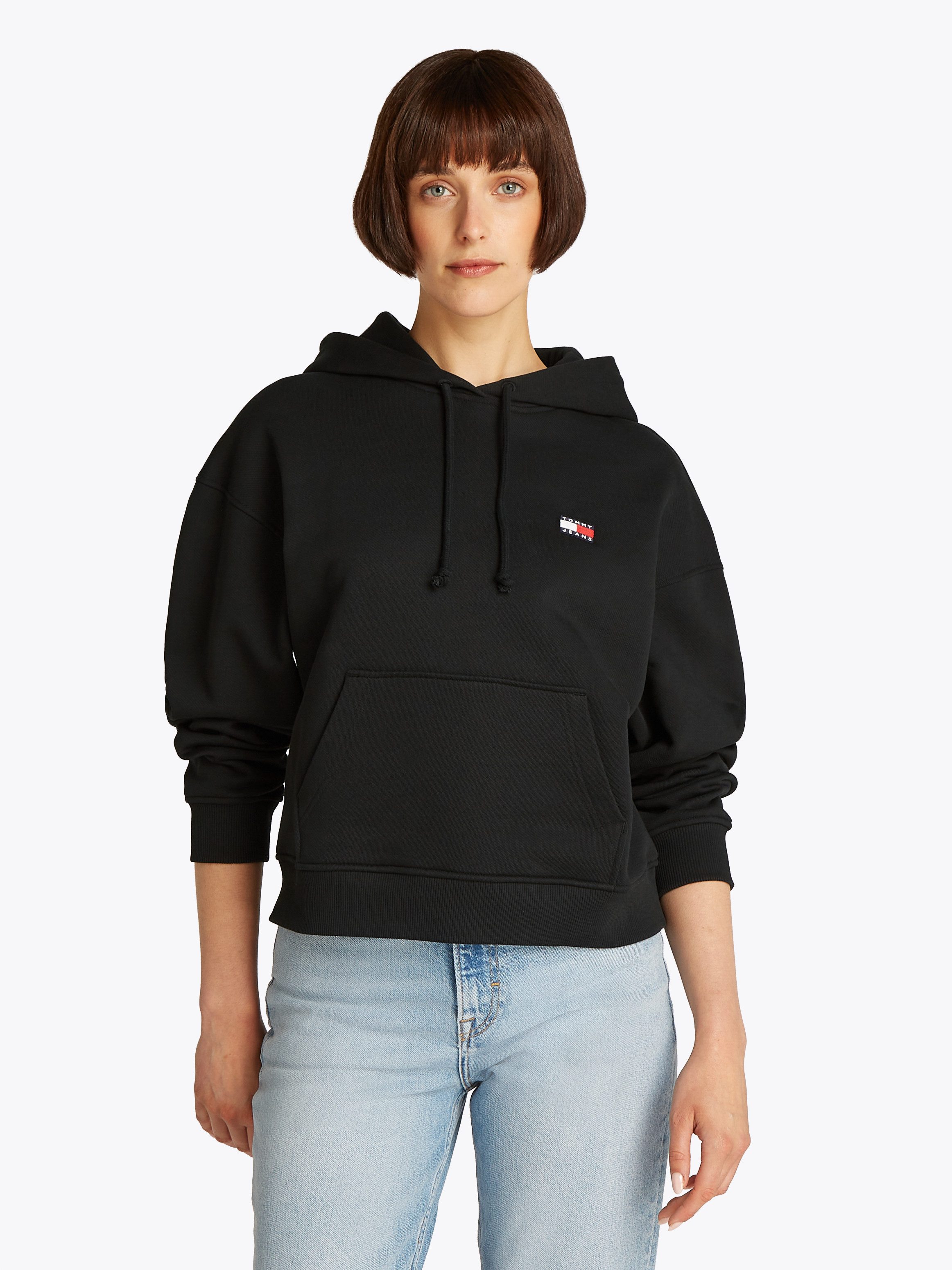 Tommy Jeans Curve Hoodie TJW BXY BADGE HOODIE EXT in grote maten, capuchon, badge
